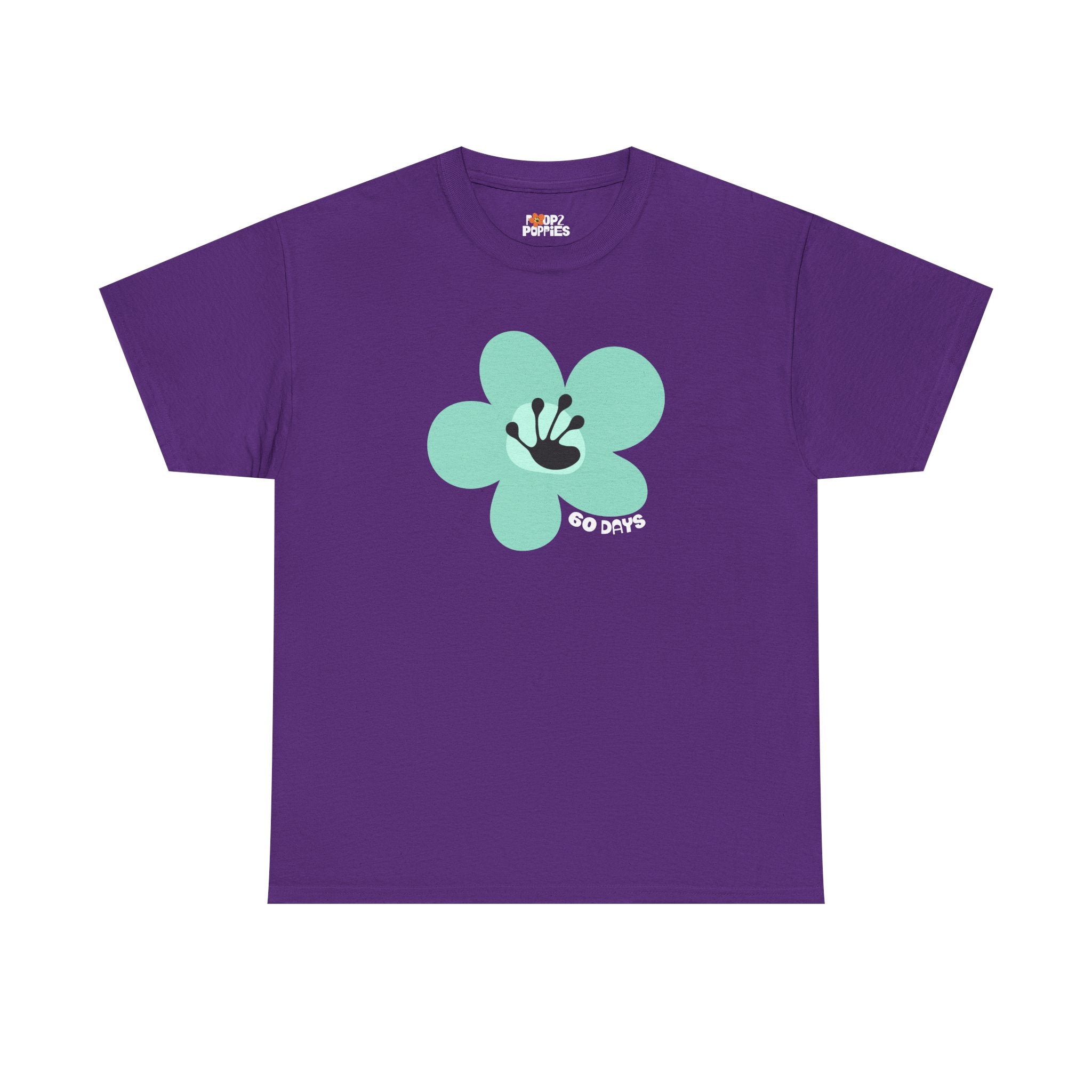 60 Day Milestone Unisex Flower T-Shirt | Recovery Gift | Poop2Poppies™