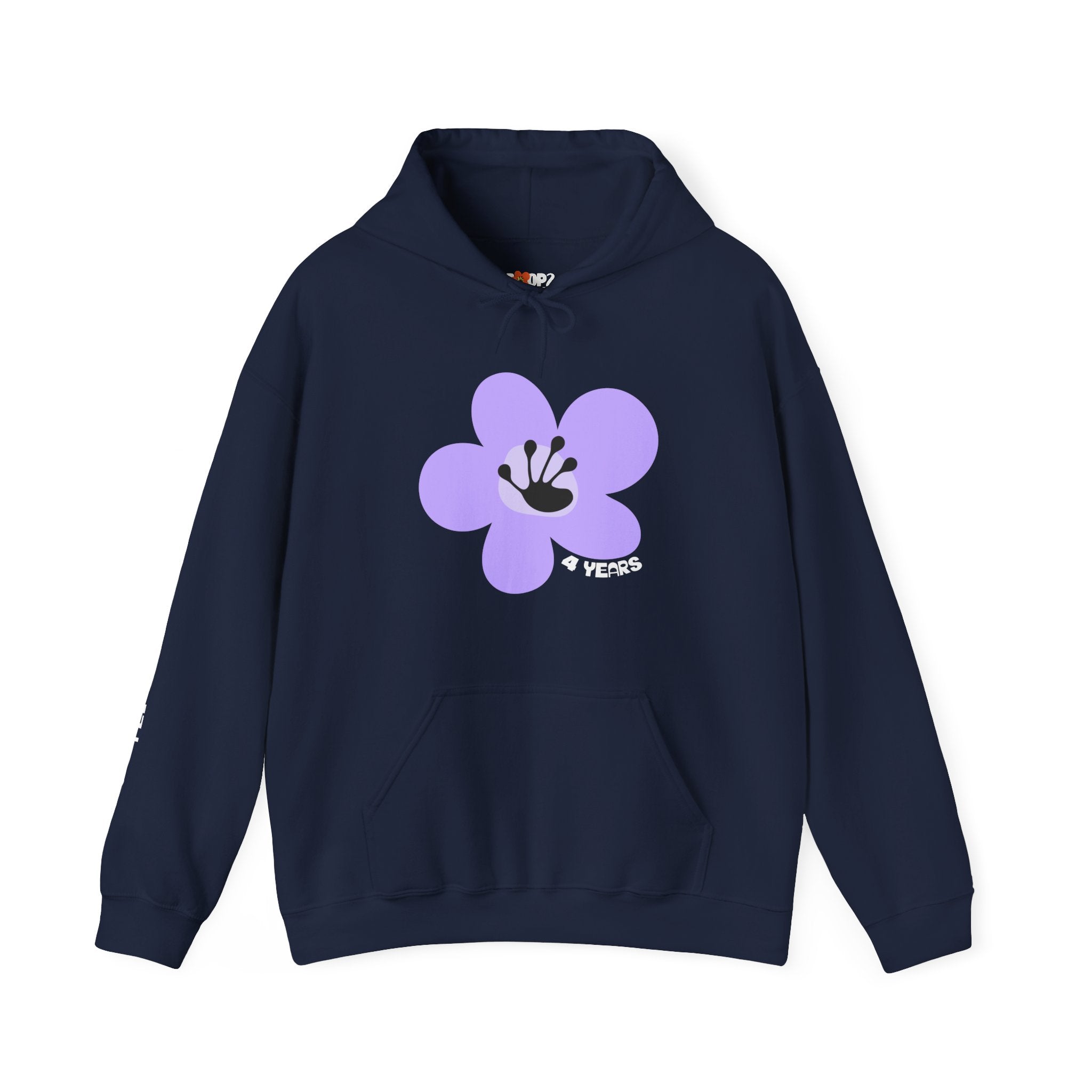 4 Year Milestone Unisex Flower Hoodie | Recovery Gift | Poop2Poppies™