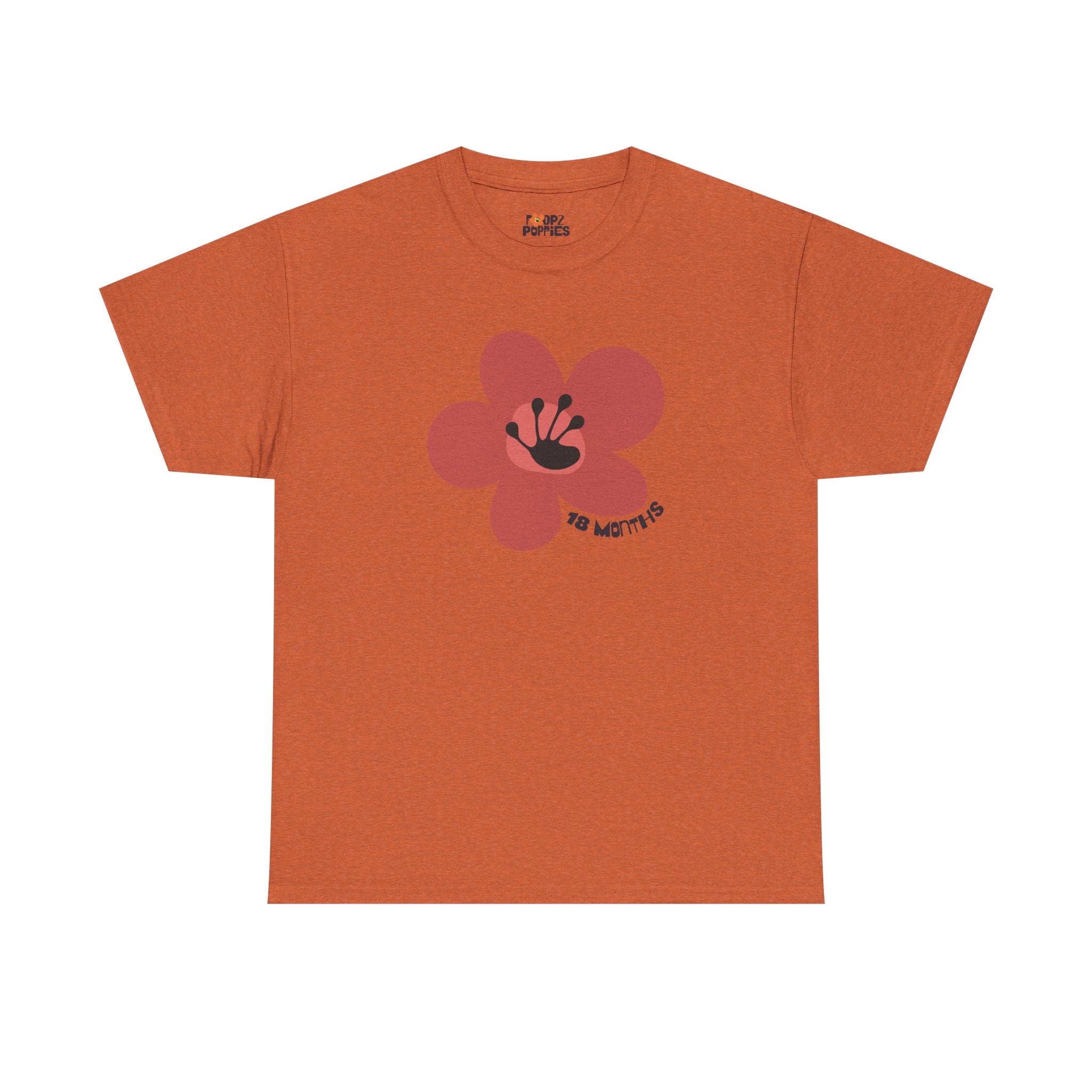 18 Month Milestone Unisex Flower T-Shirt | Recovery Gift | Poop2Poppies™