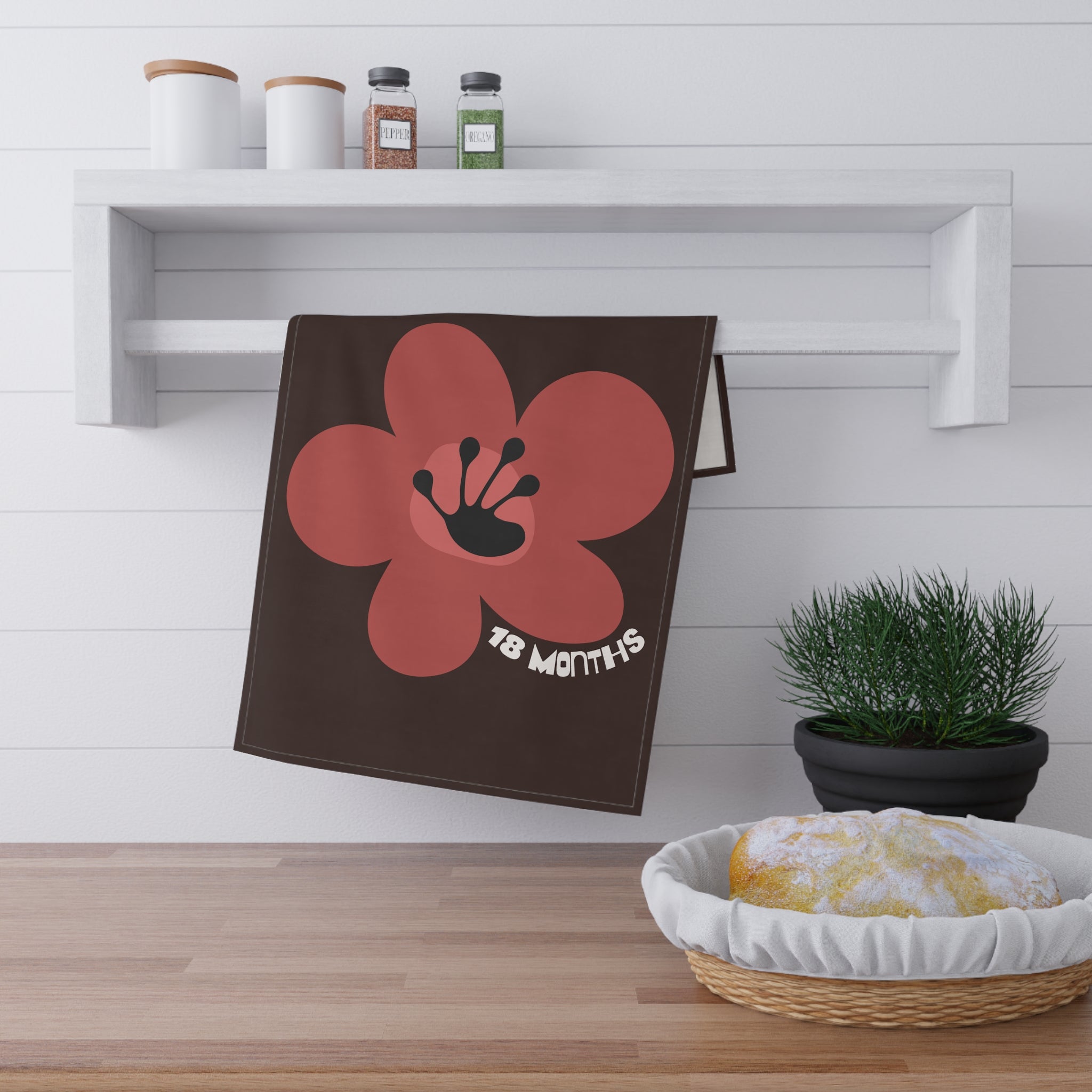 18 Month Milestone Dark Chocolate Tea Towel