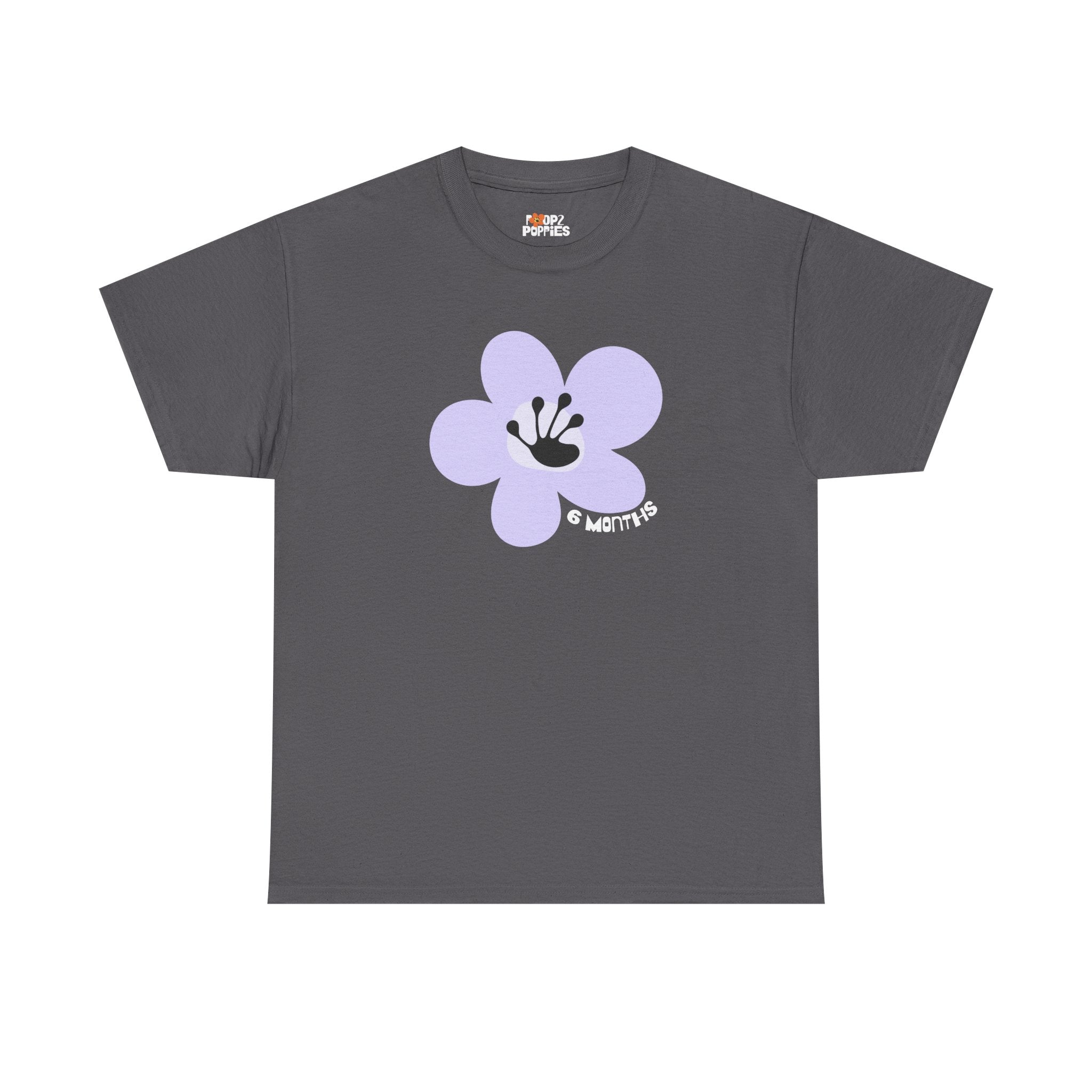 6 Month Milestone Unisex Flower T-Shirt | Recovery Gift | Poop2Poppies™