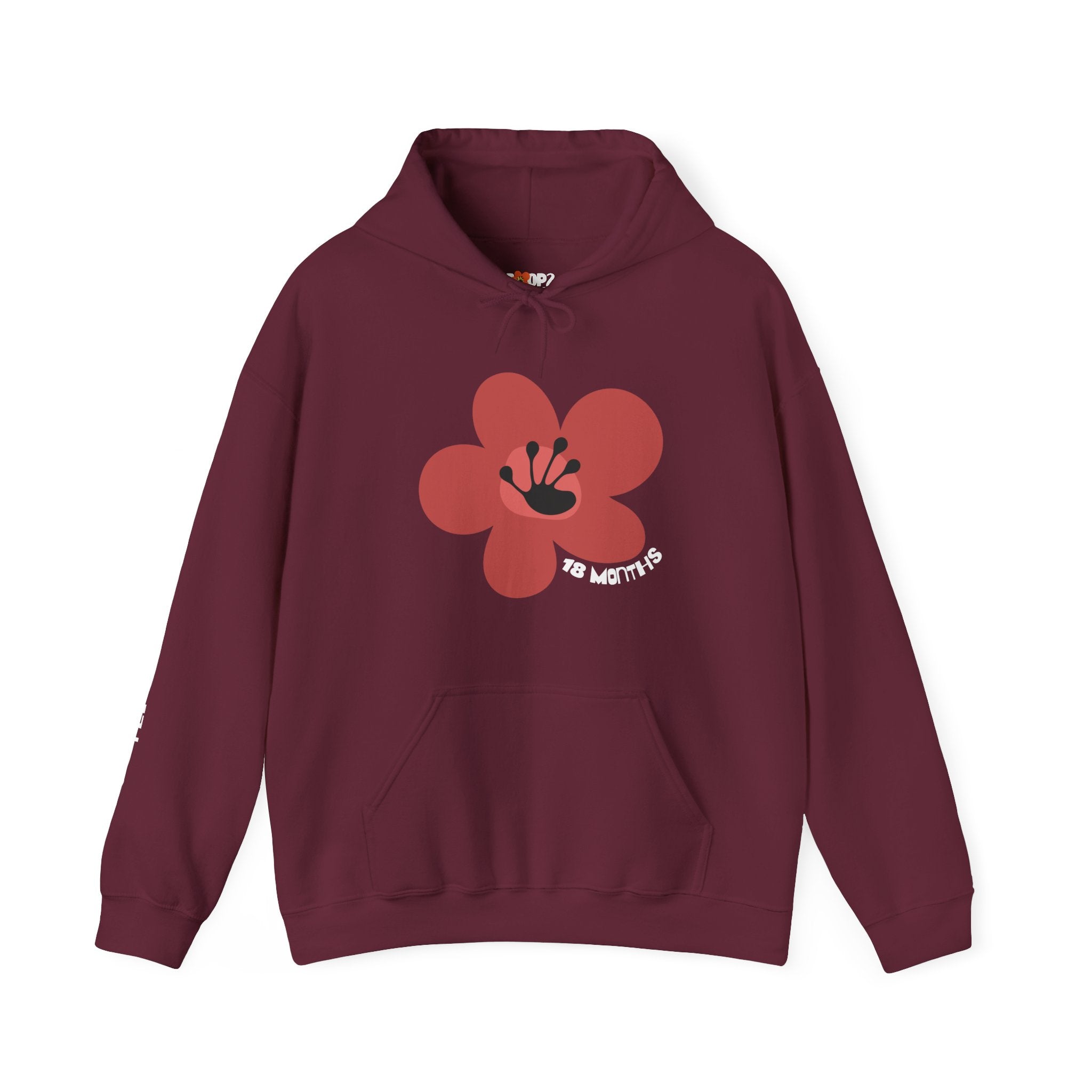 18 Month Milestone Unisex Flower Hoodie | Recovery Gift | Poop2Poppies™