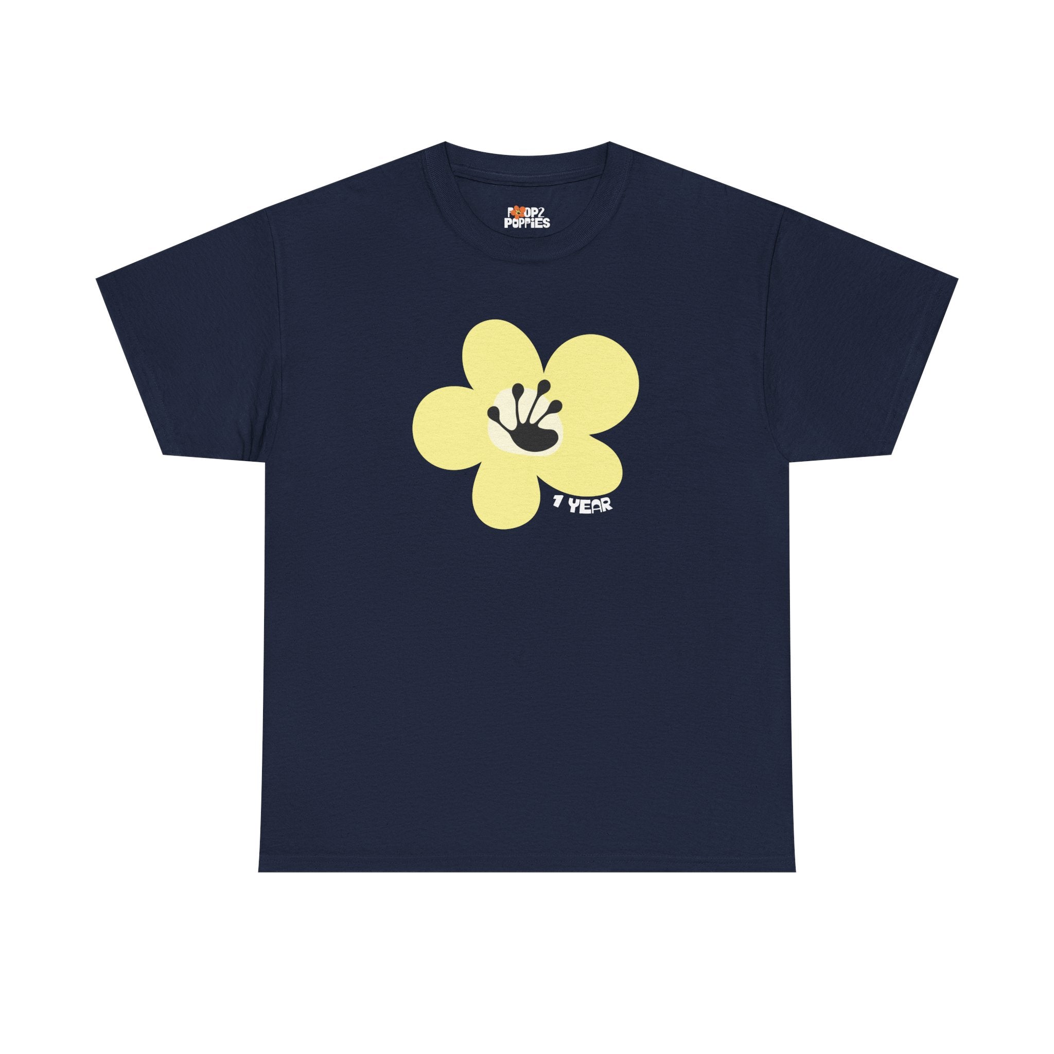 1 Year Milestone Unisex Flower T-Shirt | Recovery Gift | Poop2Poppies™