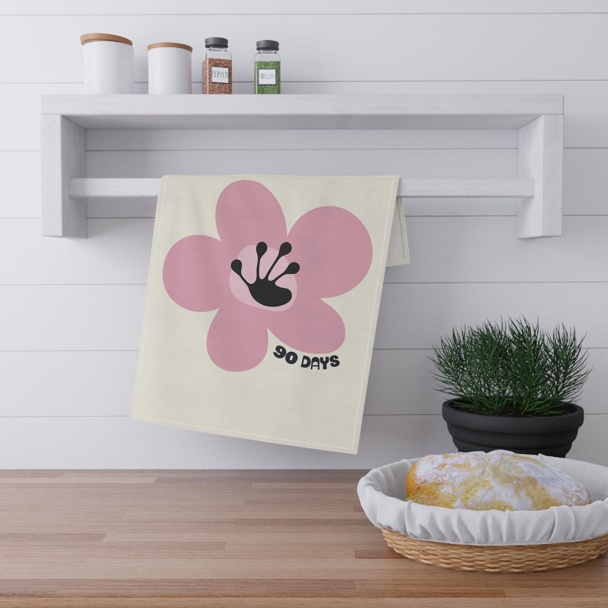 90 Day Milestone Natural Tea Towel