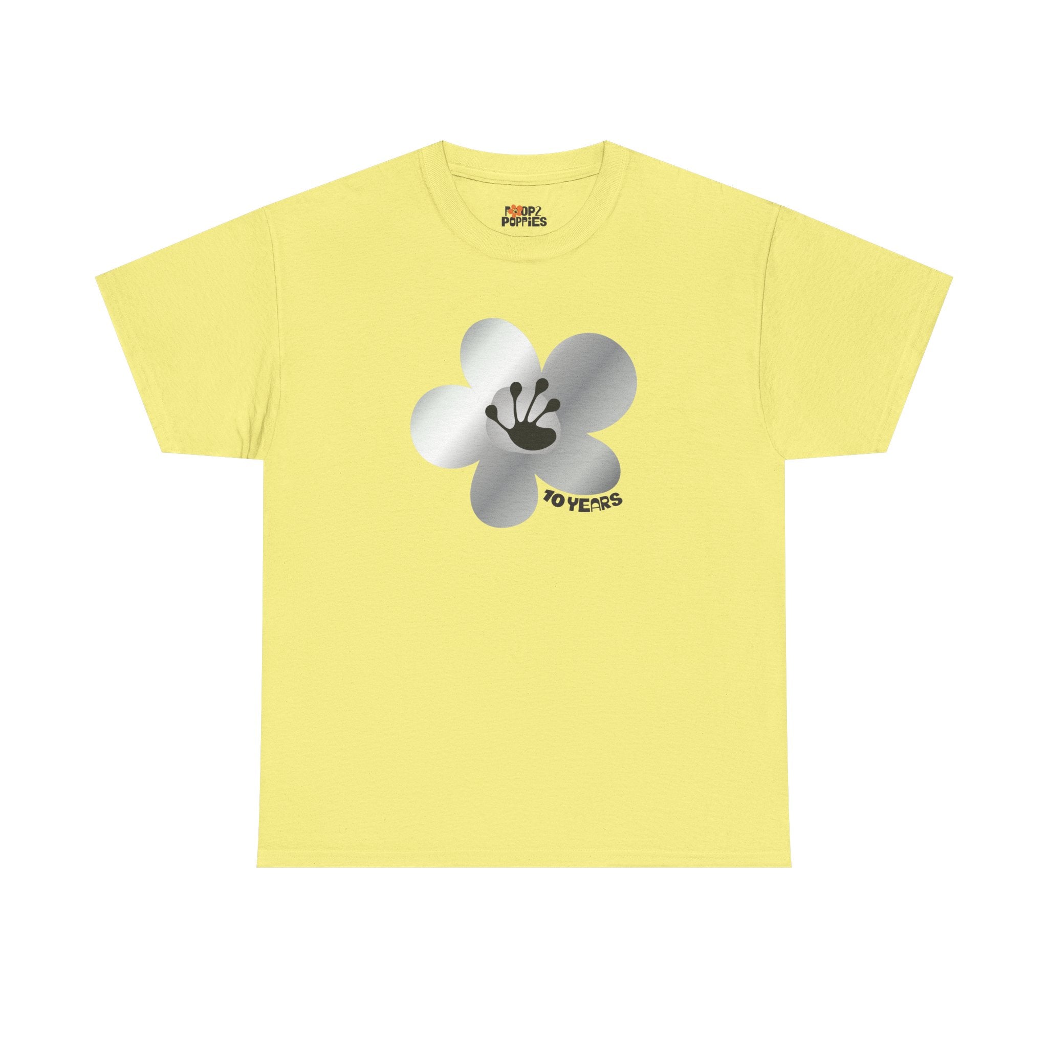 10 Year Milestone Unisex Flower T-Shirt | Recovery Gift | Poop2Poppies™