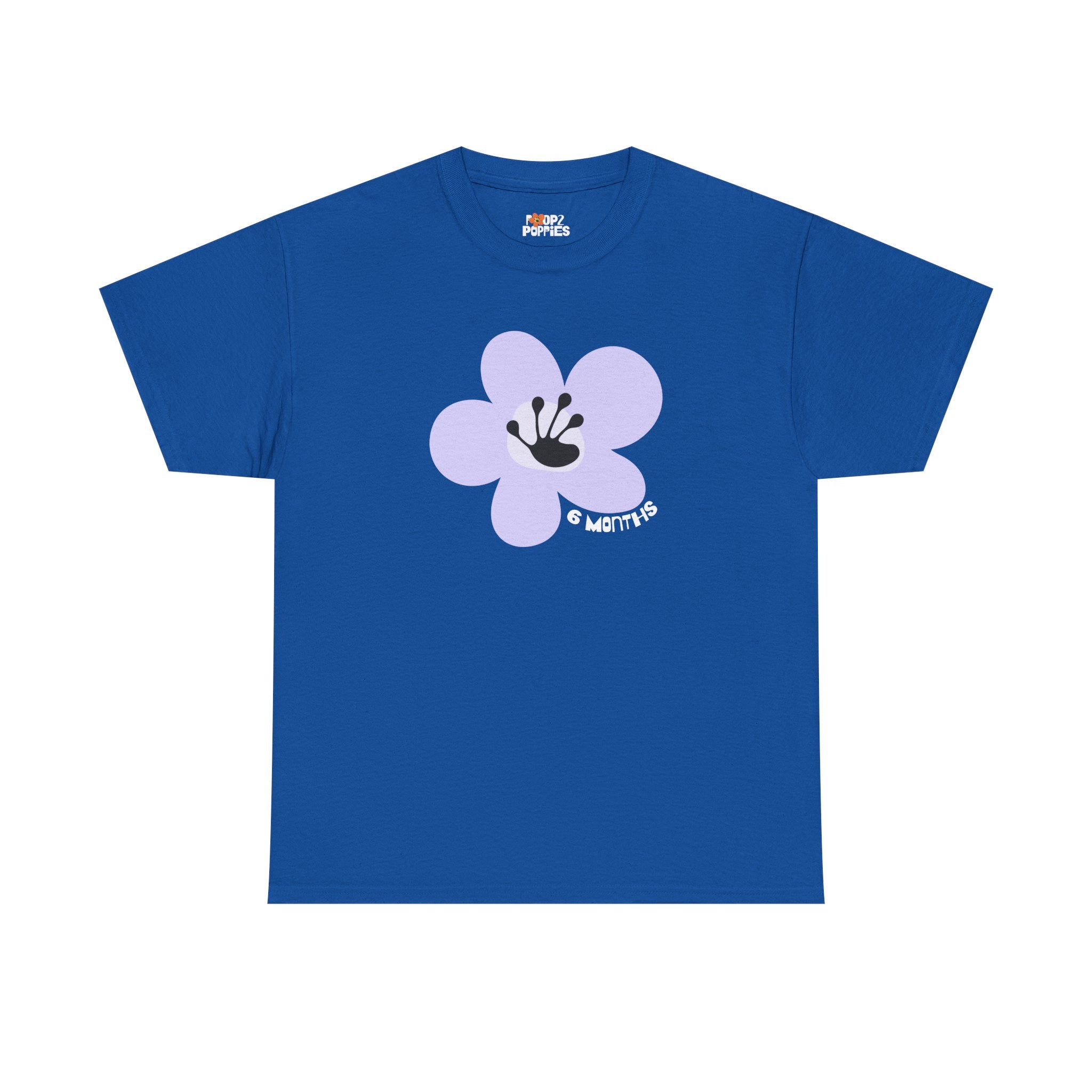 6 Month Milestone Unisex Flower T-Shirt | Recovery Gift | Poop2Poppies™