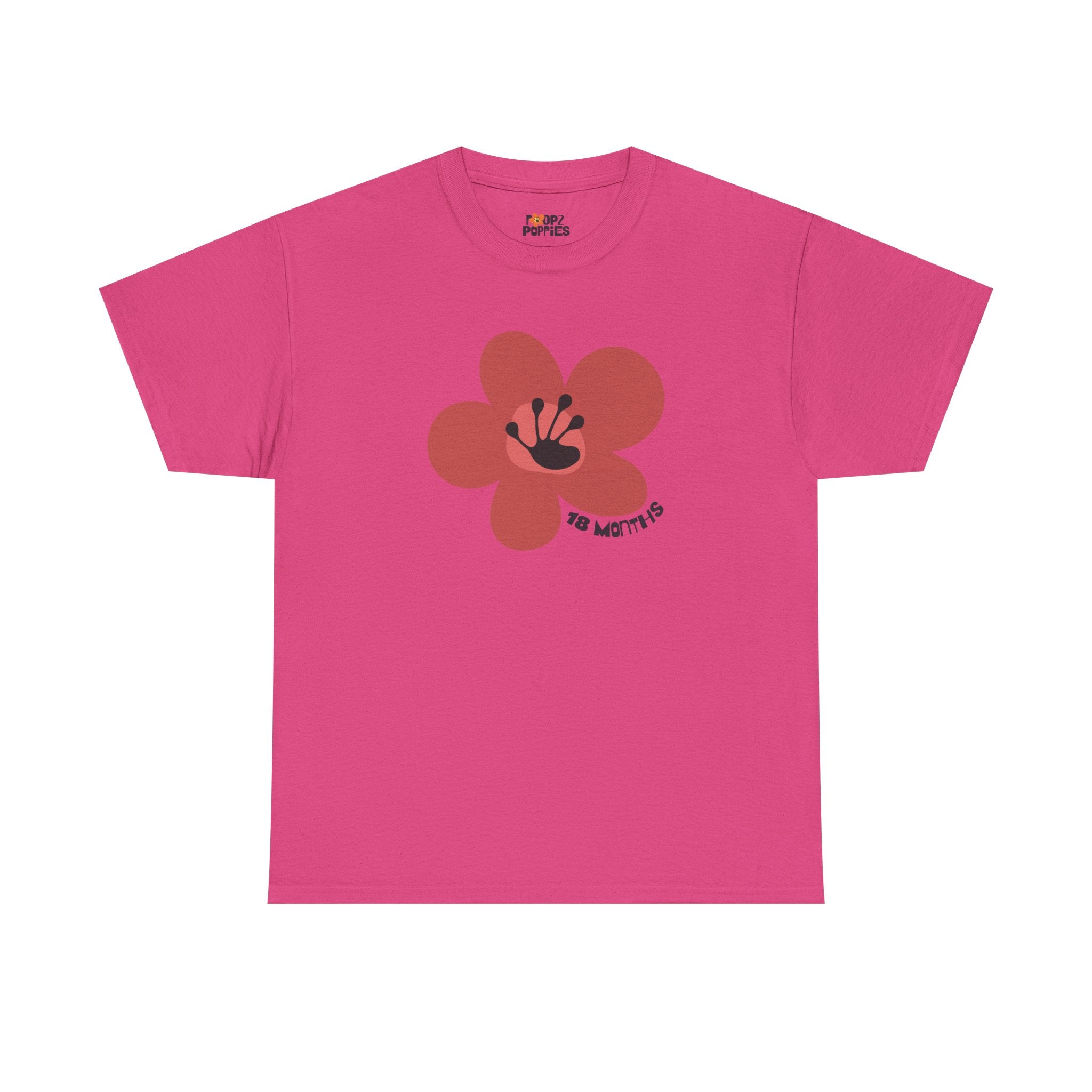 18 Month Milestone Unisex Flower T-Shirt | Recovery Gift | Poop2Poppies™