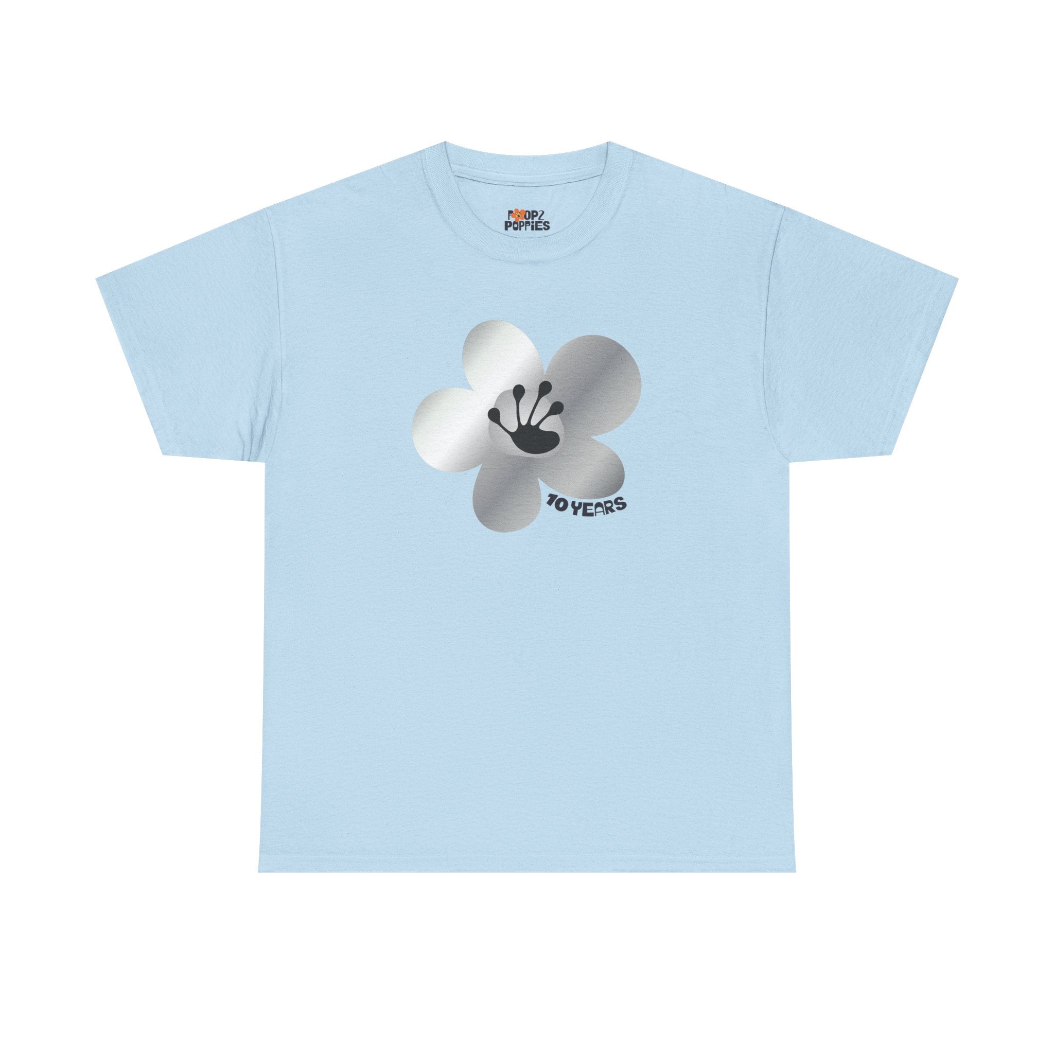 10 Year Milestone Unisex Flower T-Shirt | Recovery Gift | Poop2Poppies™