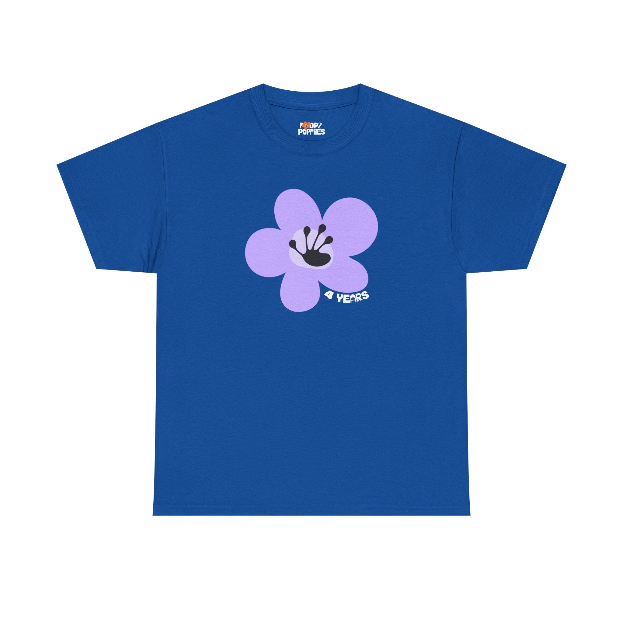4 Year Milestone Unisex Flower T-Shirt | Recovery Gift | Poop2Poppies™