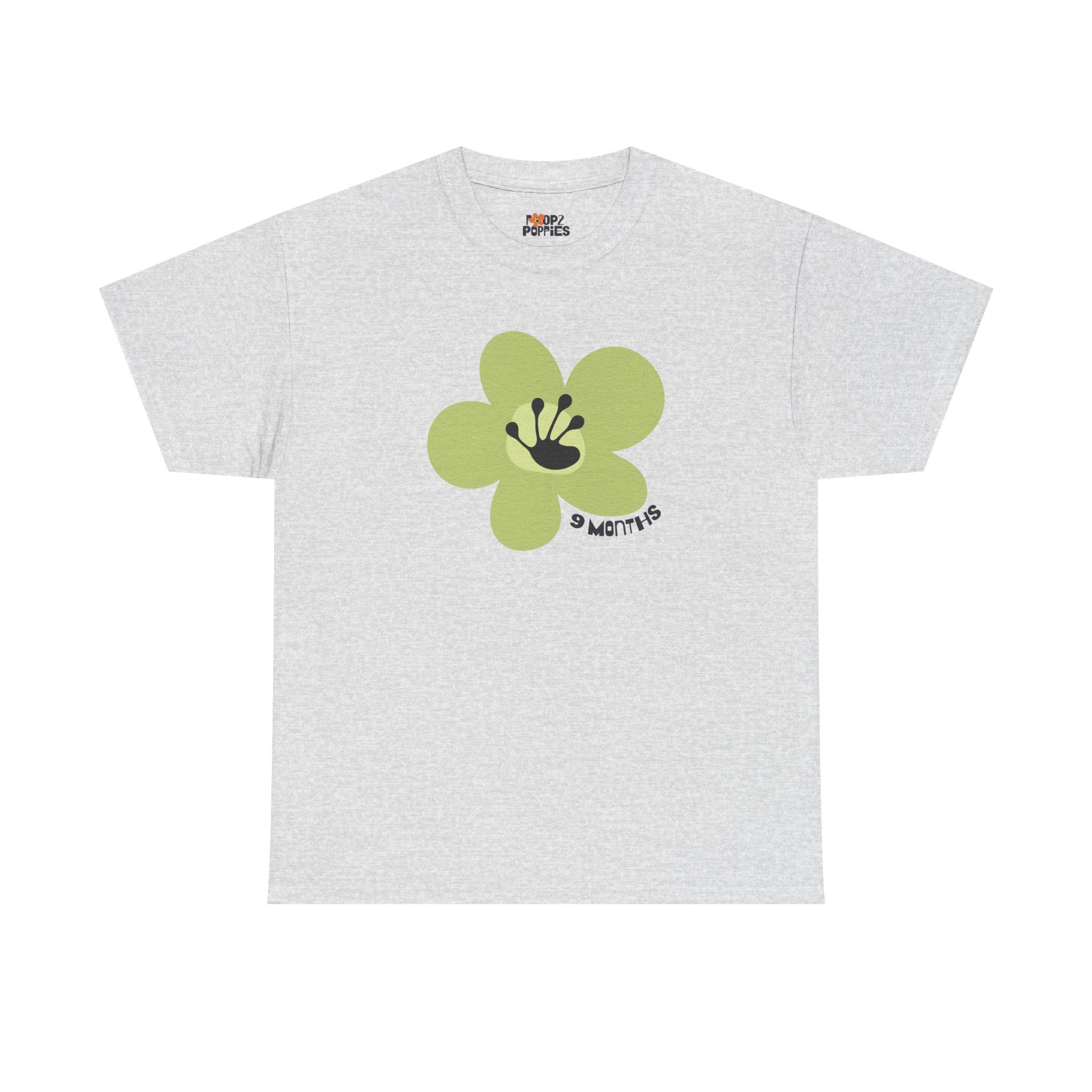 9 Month Milestone Unisex Flower T-Shirt | Recovery Gift | Poop2Poppies™