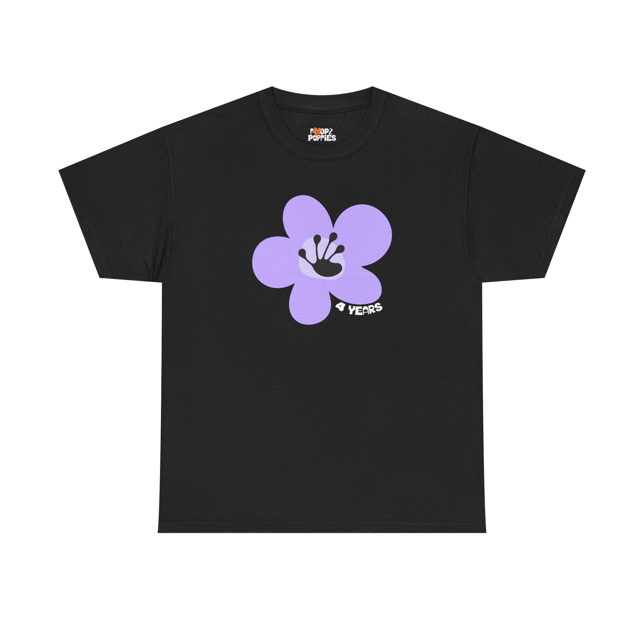 4 Year Milestone Unisex Flower T-Shirt | Recovery Gift | Poop2Poppies™