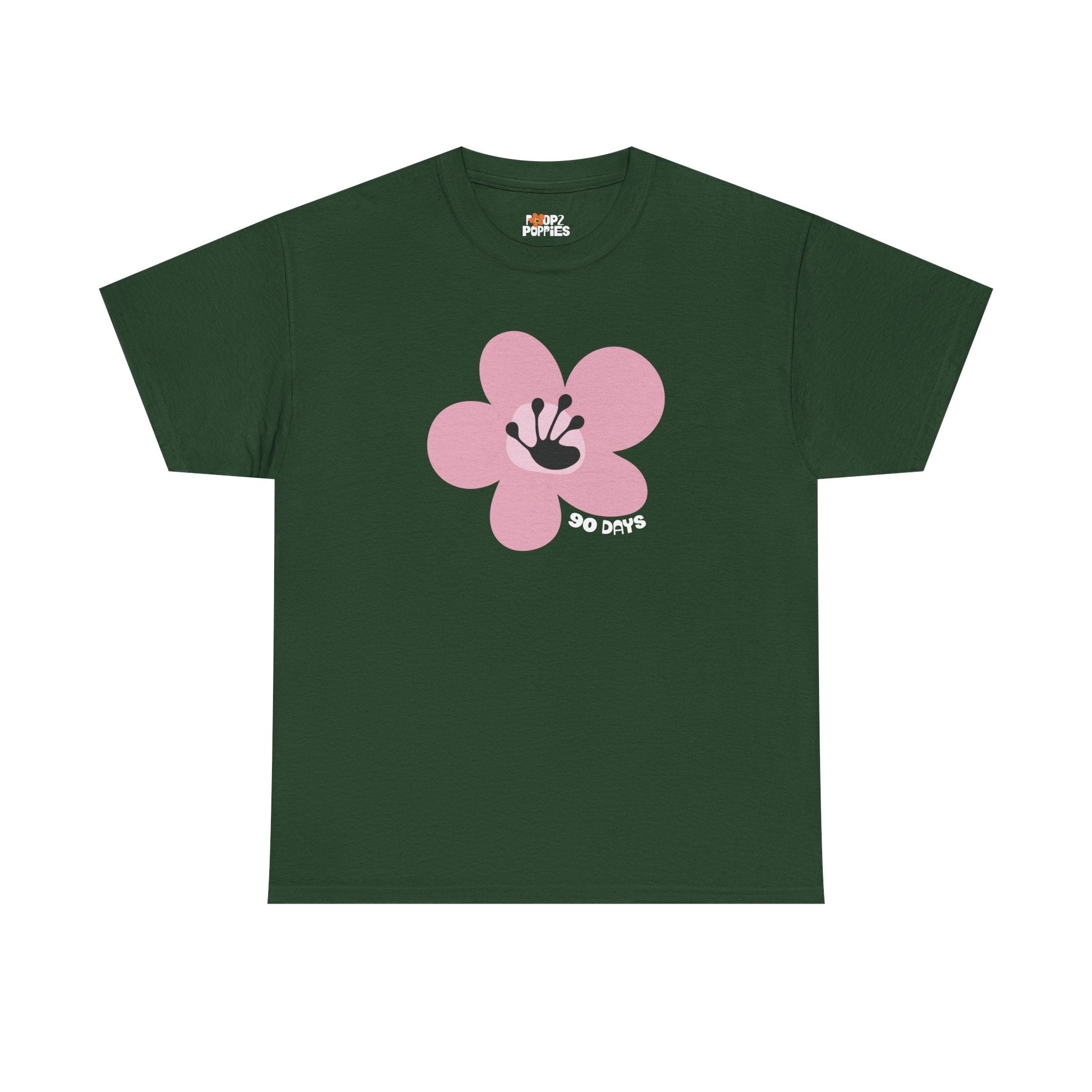 90 Day Milestone Unisex Flower T-Shirt | Recovery Gift | Poop2Poppies™
