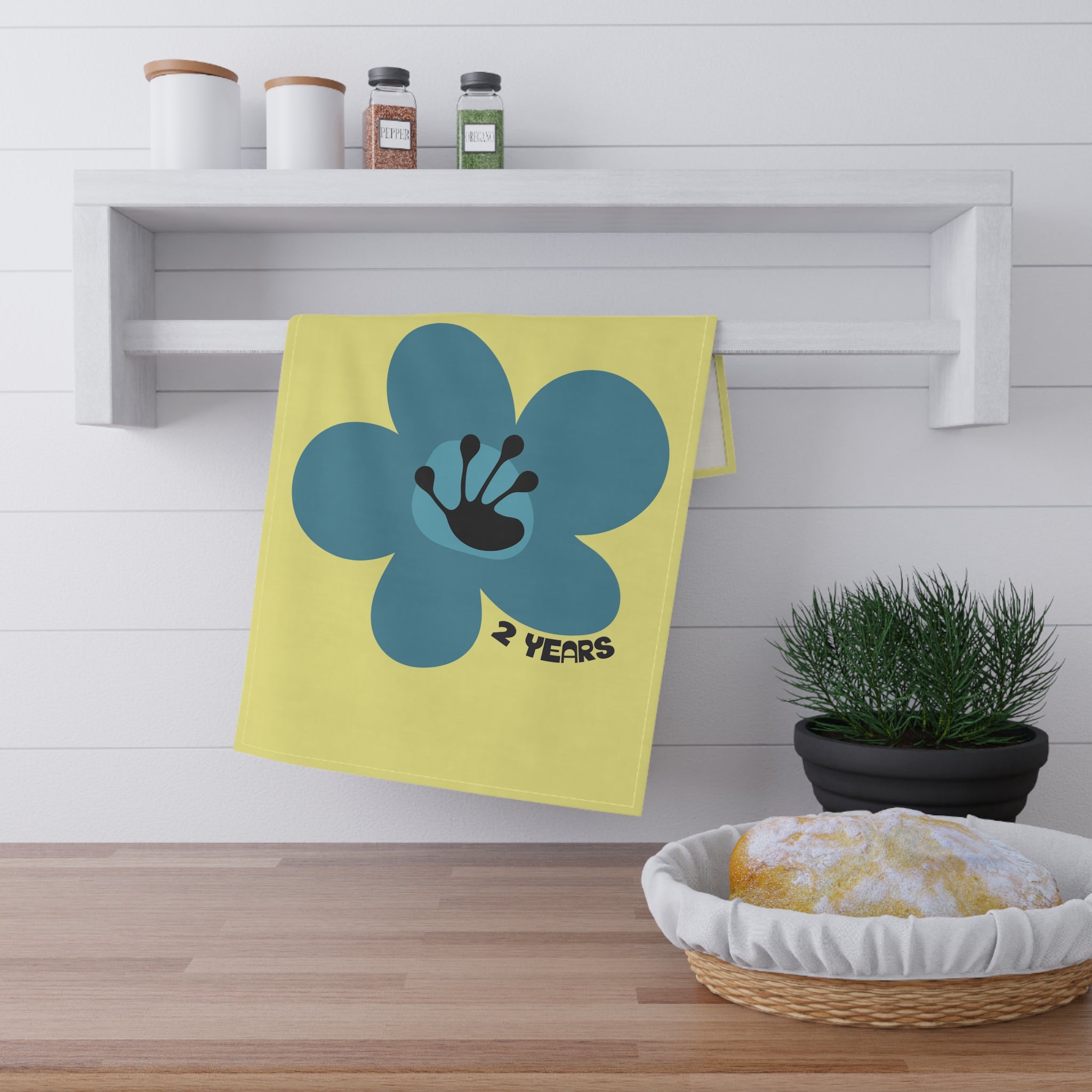 2 Year Milestone Cornsilk Tea Towel