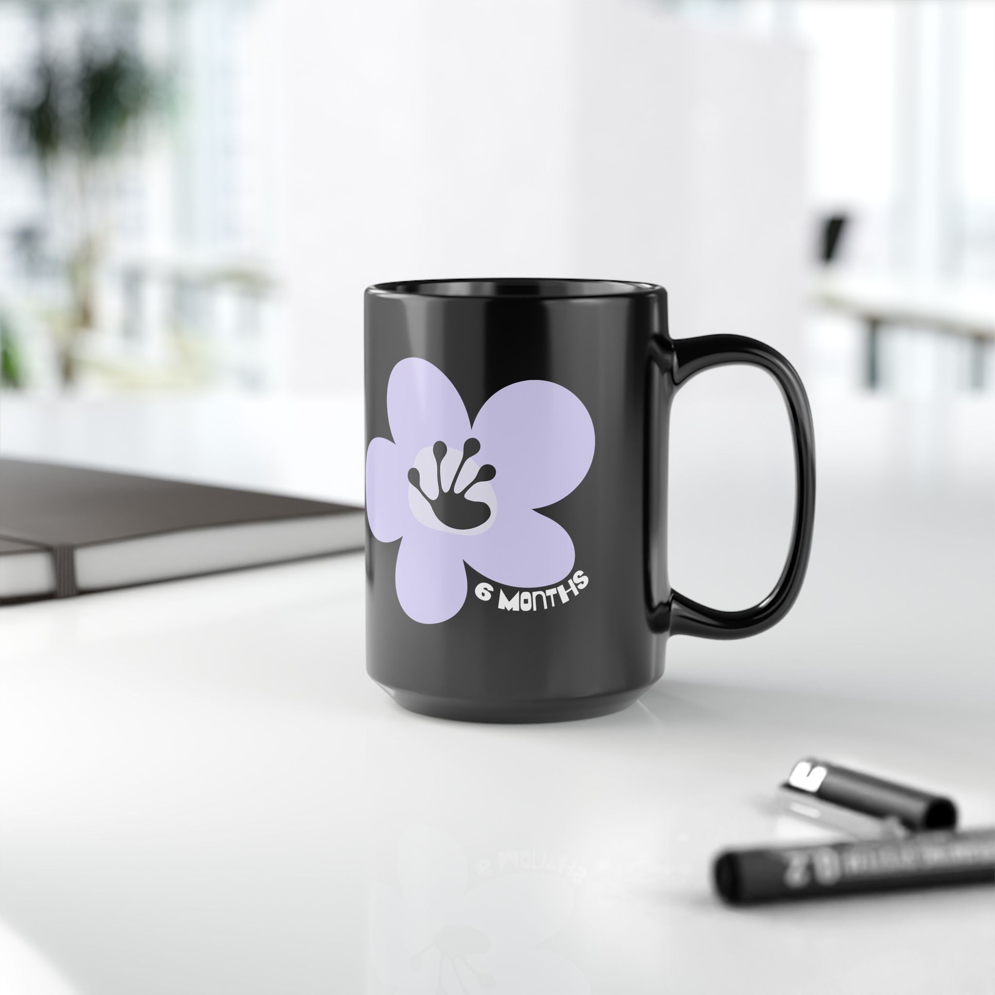 6 Month Milestone 15oz Ceramic Mug | Recovery Gift | Poop2Poppies™