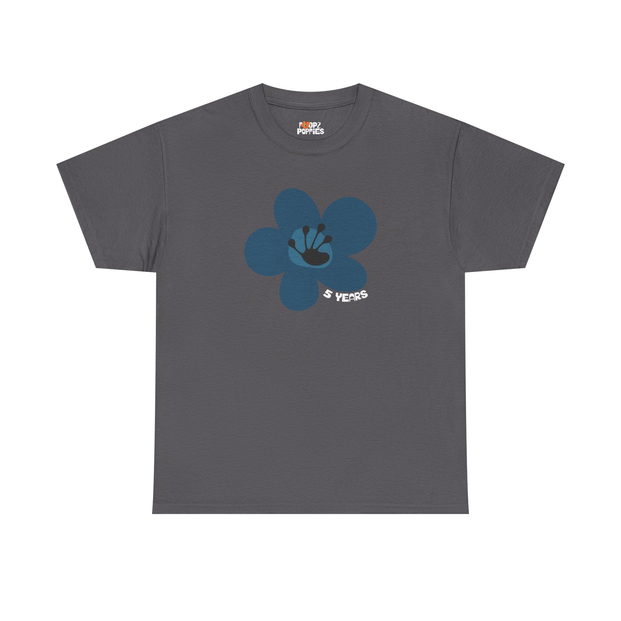 5 Year Milestone Unisex Flower T-Shirt | Recovery Gift | Poop2Poppies™