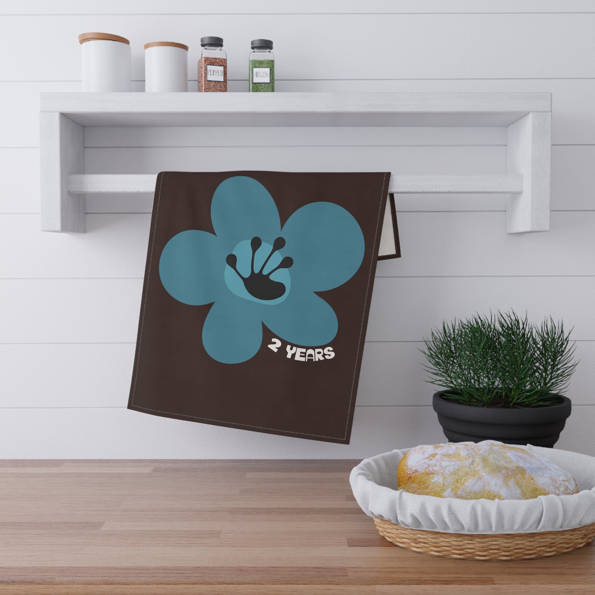 2 Year Milestone Dark Chocolate Tea Towel