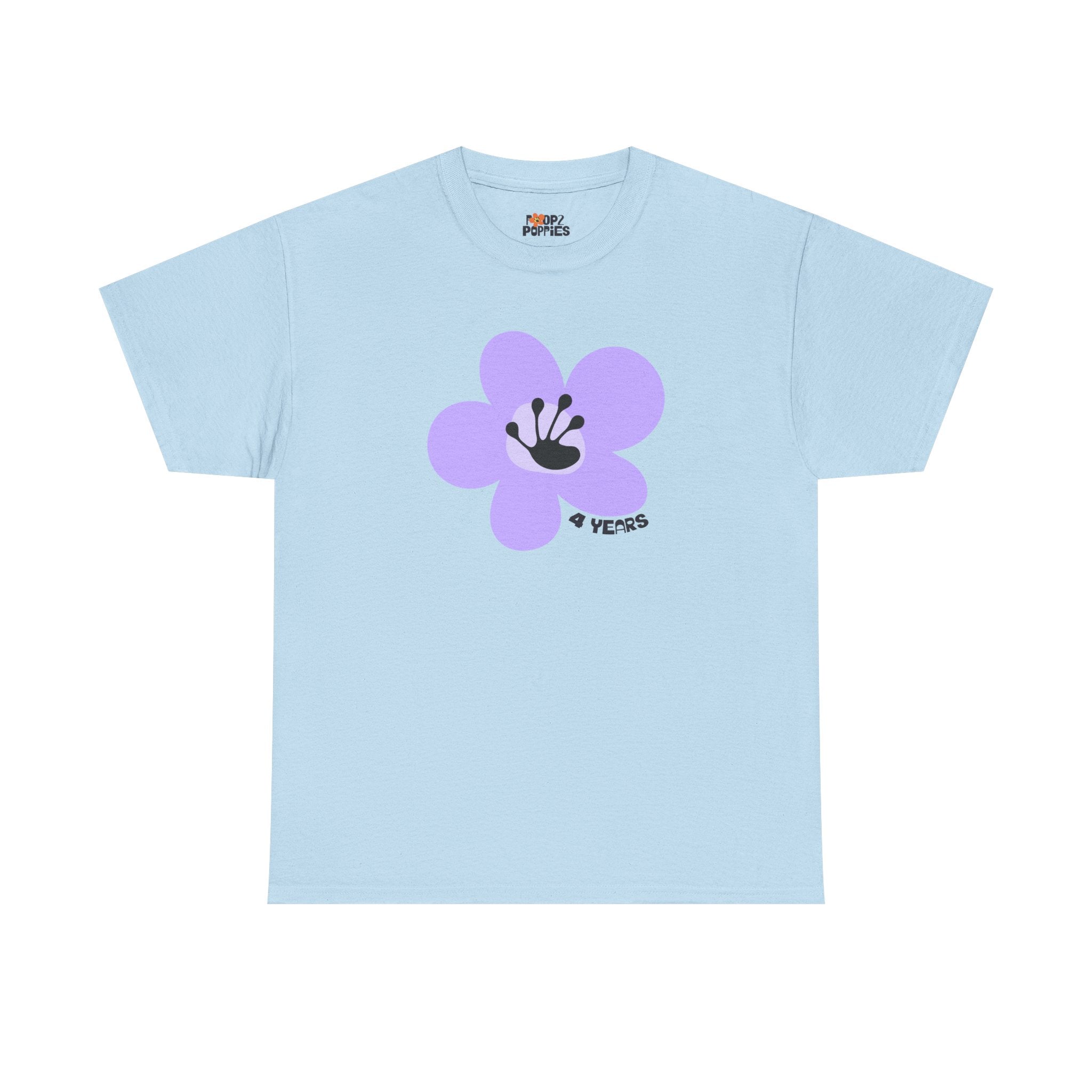4 Year Milestone Unisex Flower T-Shirt | Recovery Gift | Poop2Poppies™