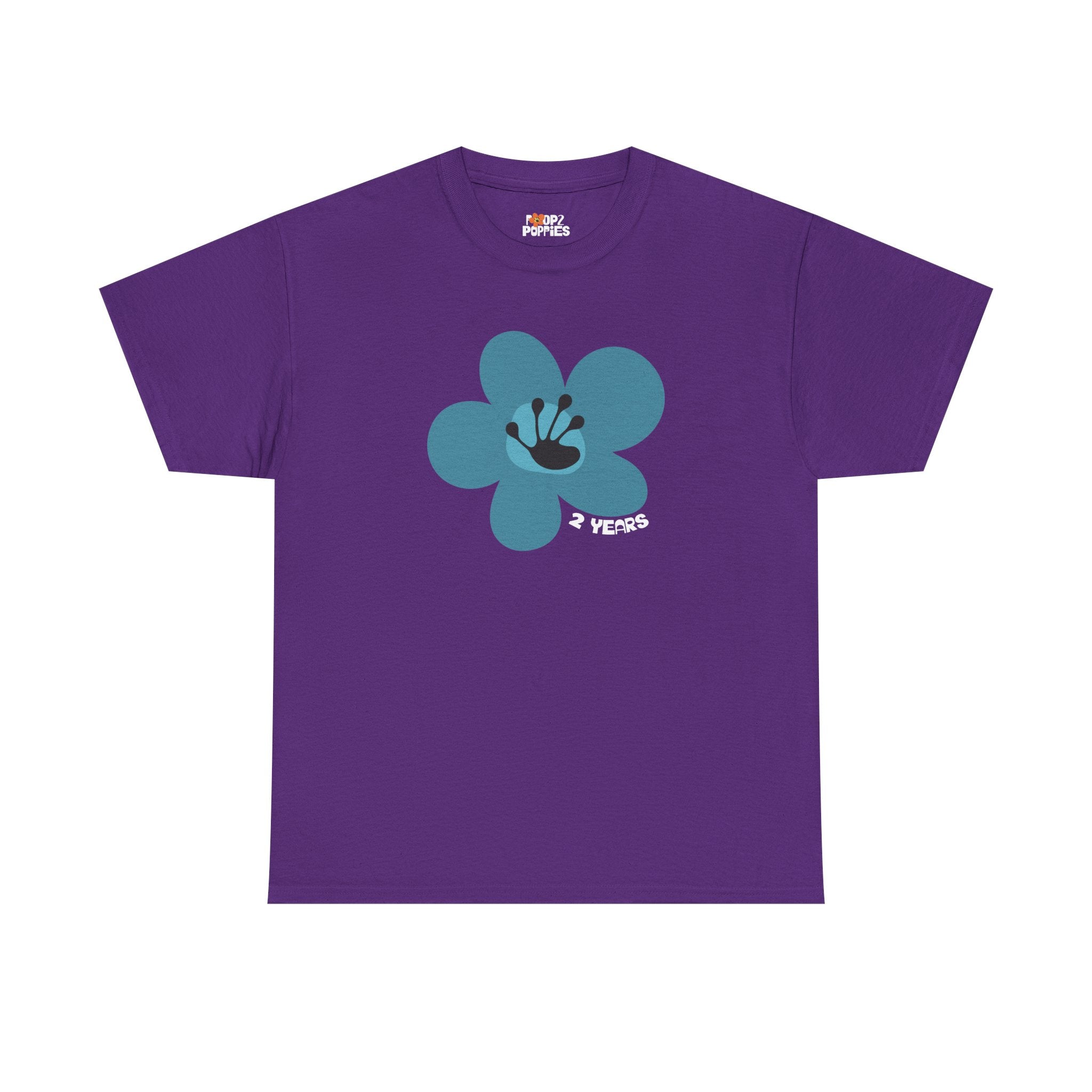 2 Year Milestone Unisex Flower T-Shirt | Recovery Gift | Poop2Poppies™