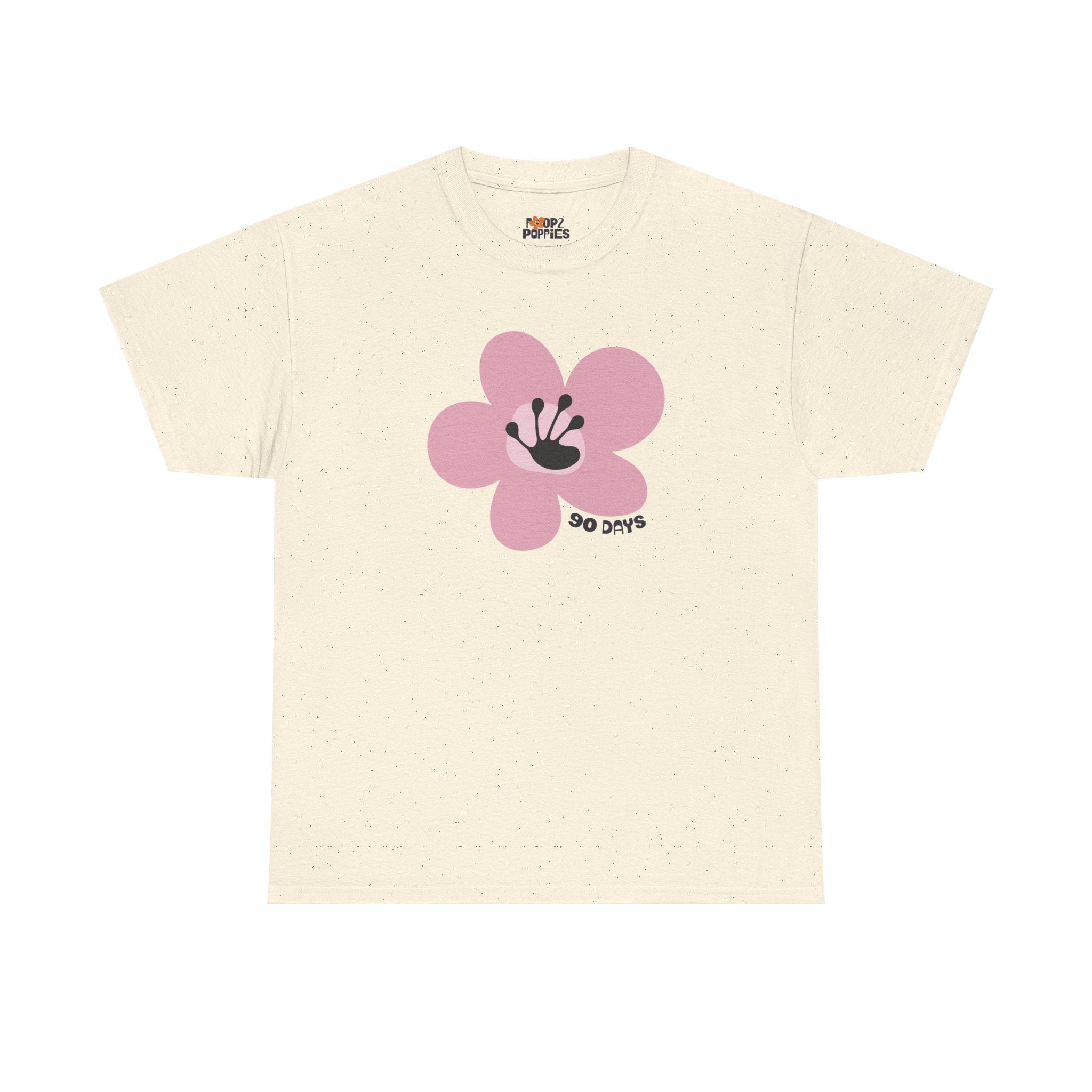 90 Day Milestone Unisex Flower T-Shirt | Recovery Gift | Poop2Poppies™