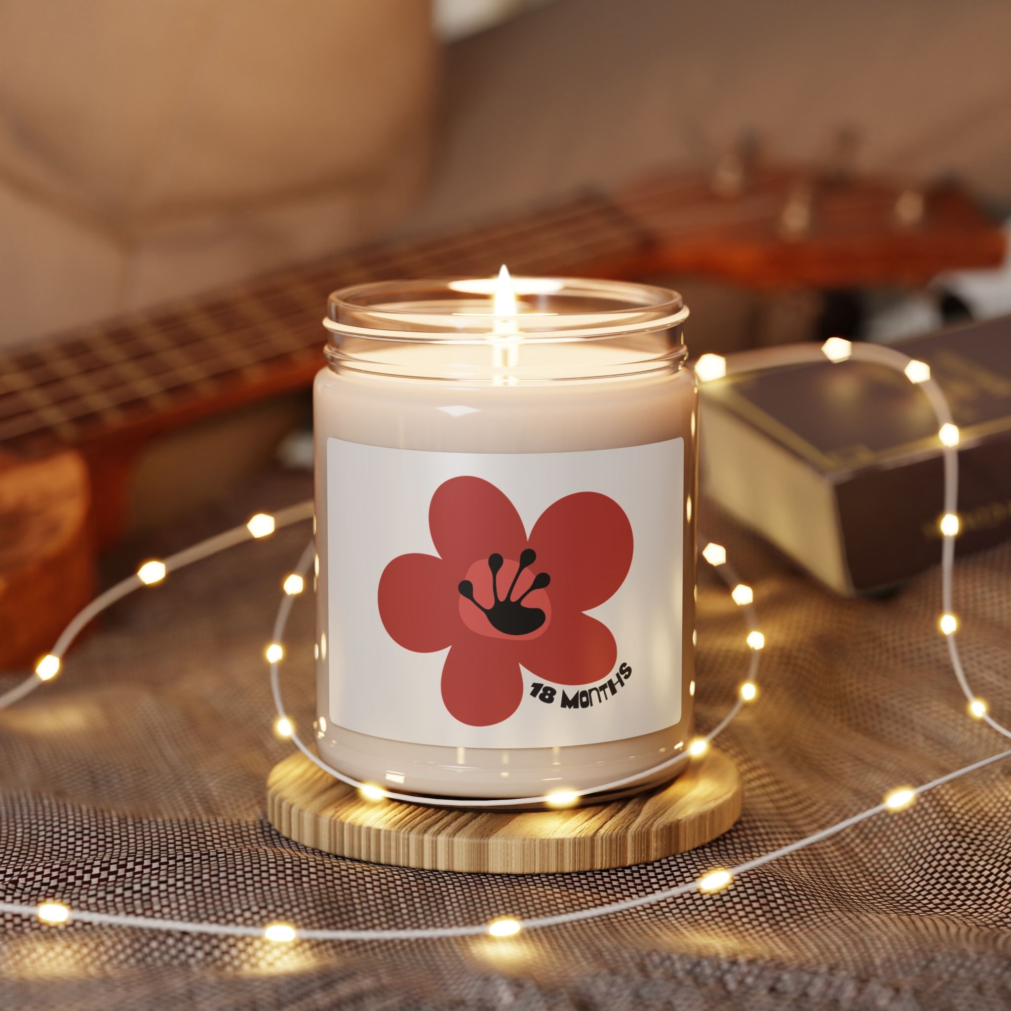18 Month Milestone Candle | 9oz Soy Scented Candle - White | Poop2Poppies™