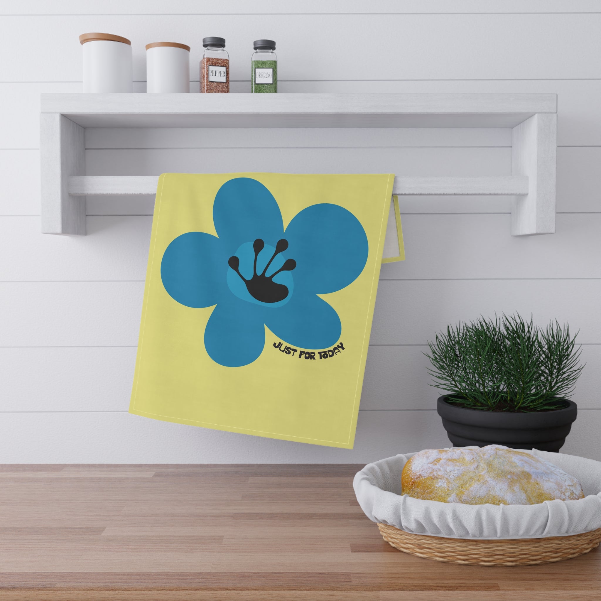 Just For Today Cornsilk Tea Towel
