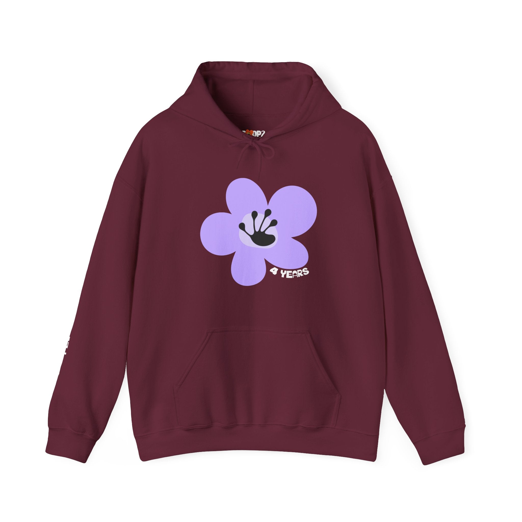 4 Year Milestone Unisex Flower Hoodie | Recovery Gift | Poop2Poppies™