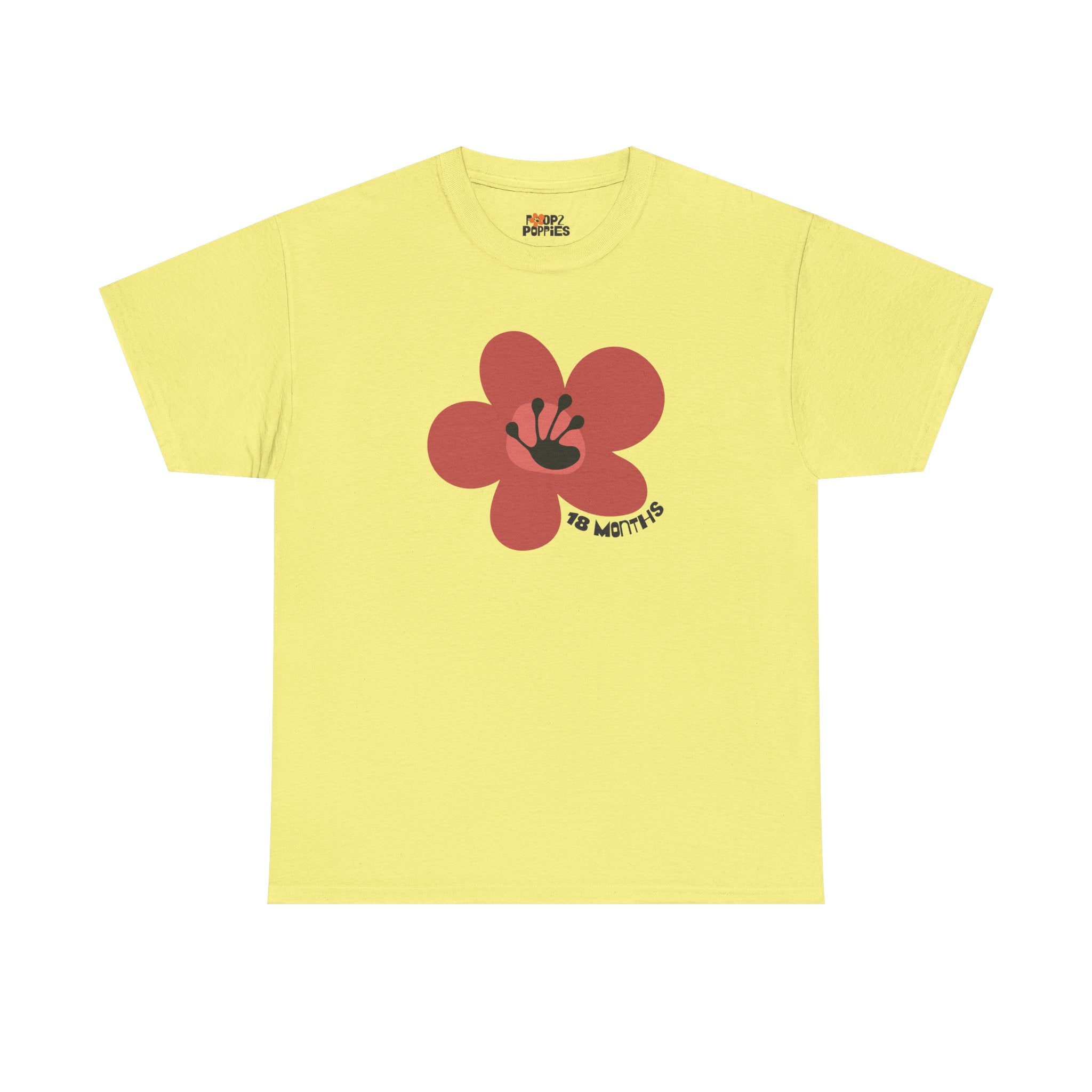 18 Month Milestone Unisex Flower T-Shirt | Recovery Gift | Poop2Poppies™