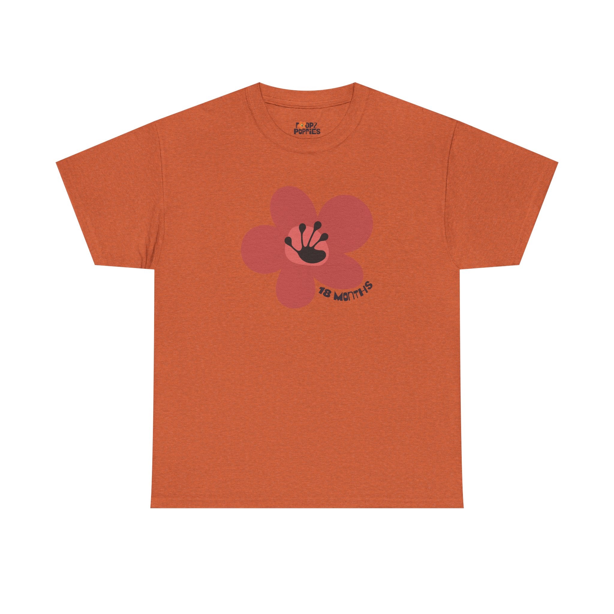 18 Month Milestone Unisex Flower T-Shirt | Recovery Gift | Poop2Poppies™
