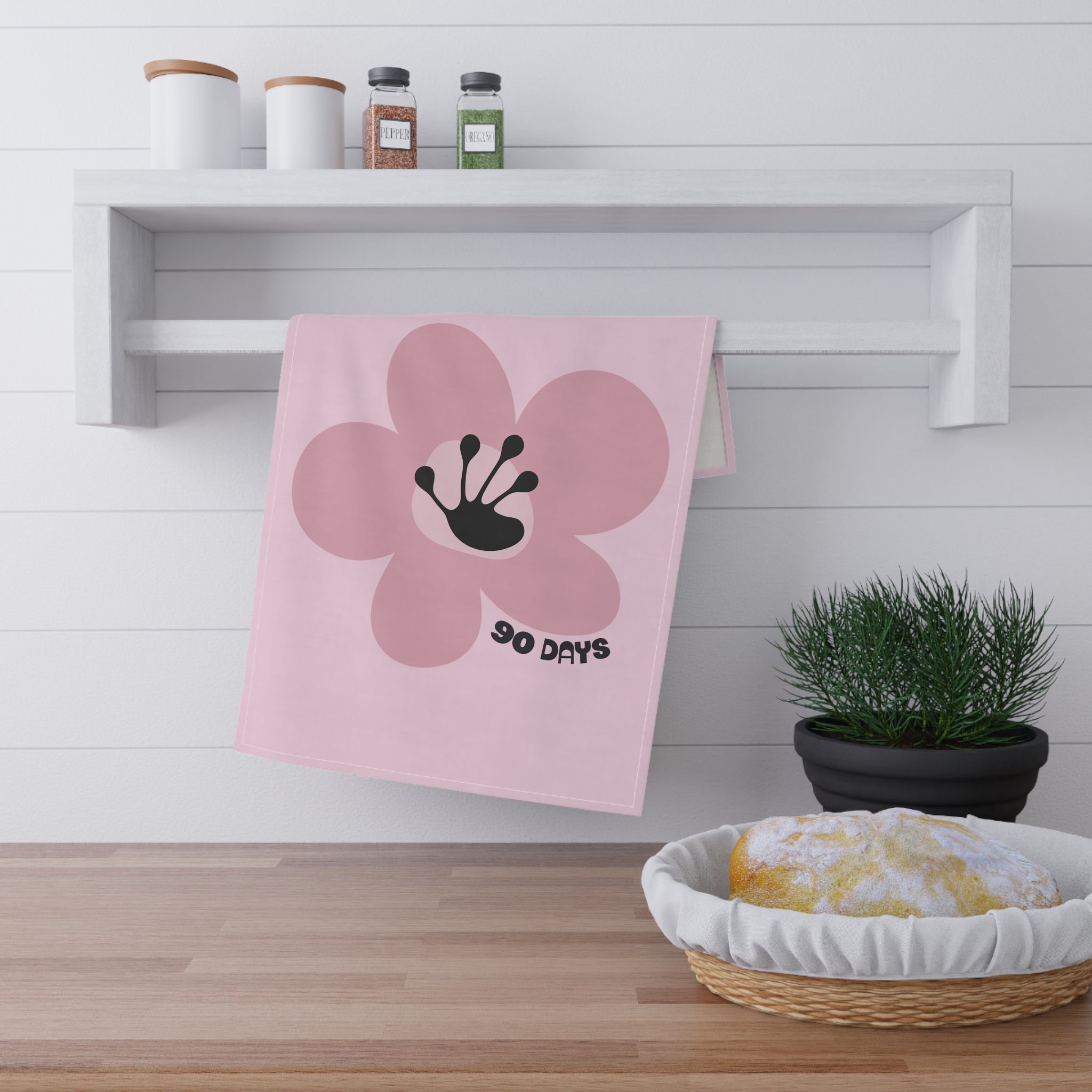 90 Day Milestone Light Pink Tea Towel