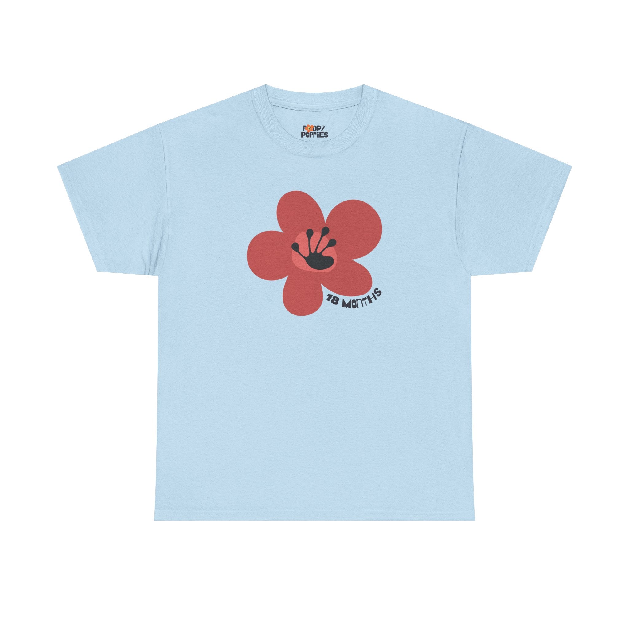 18 Month Milestone Unisex Flower T-Shirt | Recovery Gift | Poop2Poppies™