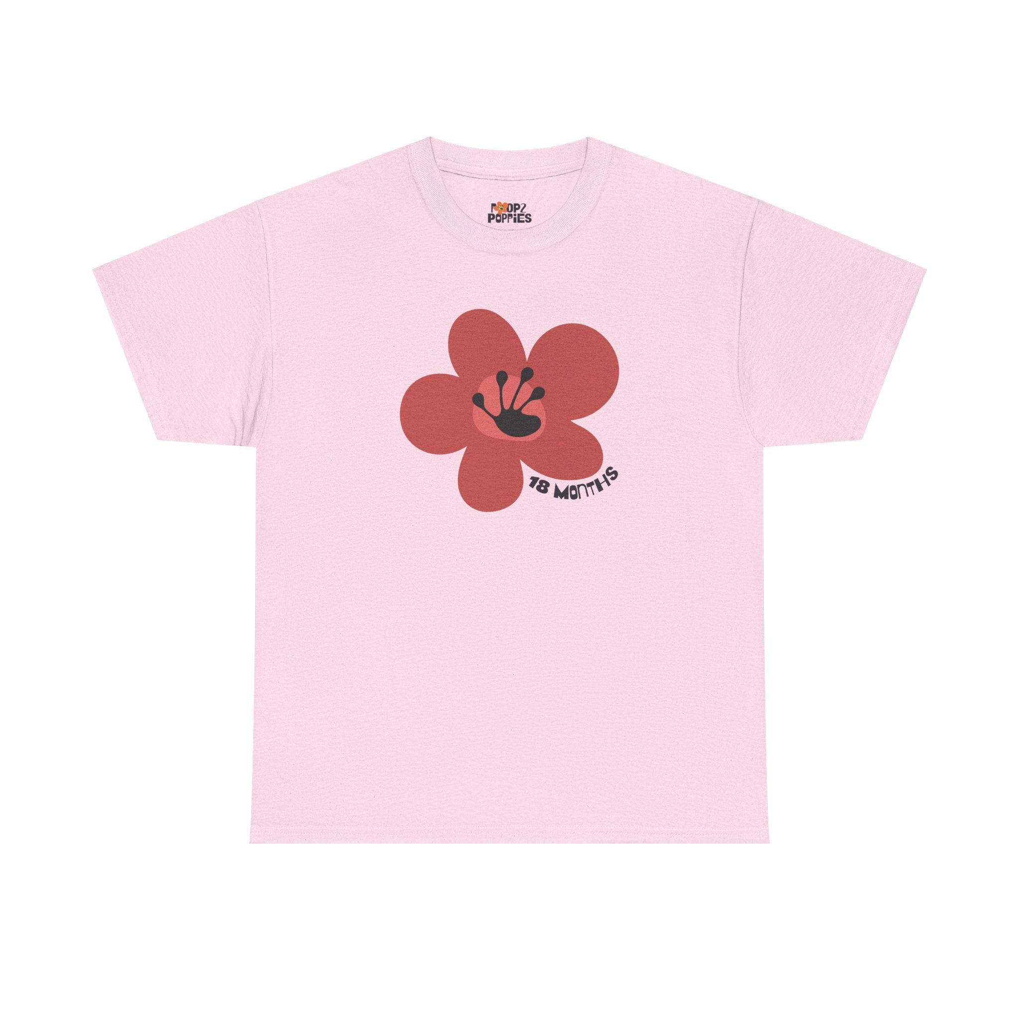 18 Month Milestone Unisex Flower T-Shirt | Recovery Gift | Poop2Poppies™