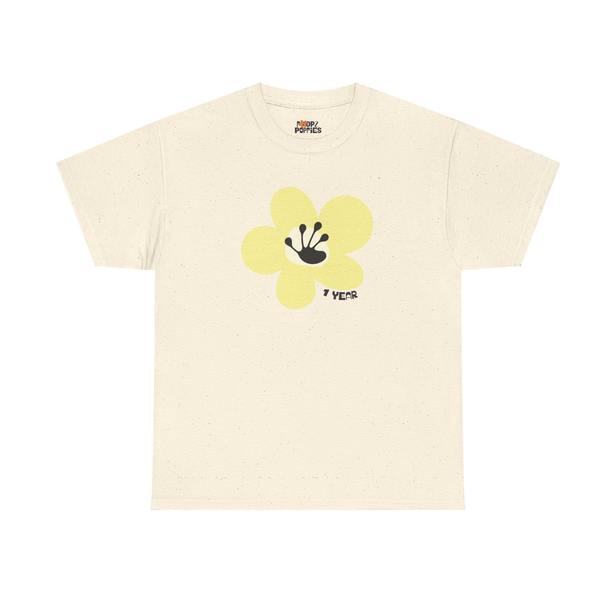 1 Year Milestone Unisex Flower T-Shirt | Recovery Gift | Poop2Poppies™