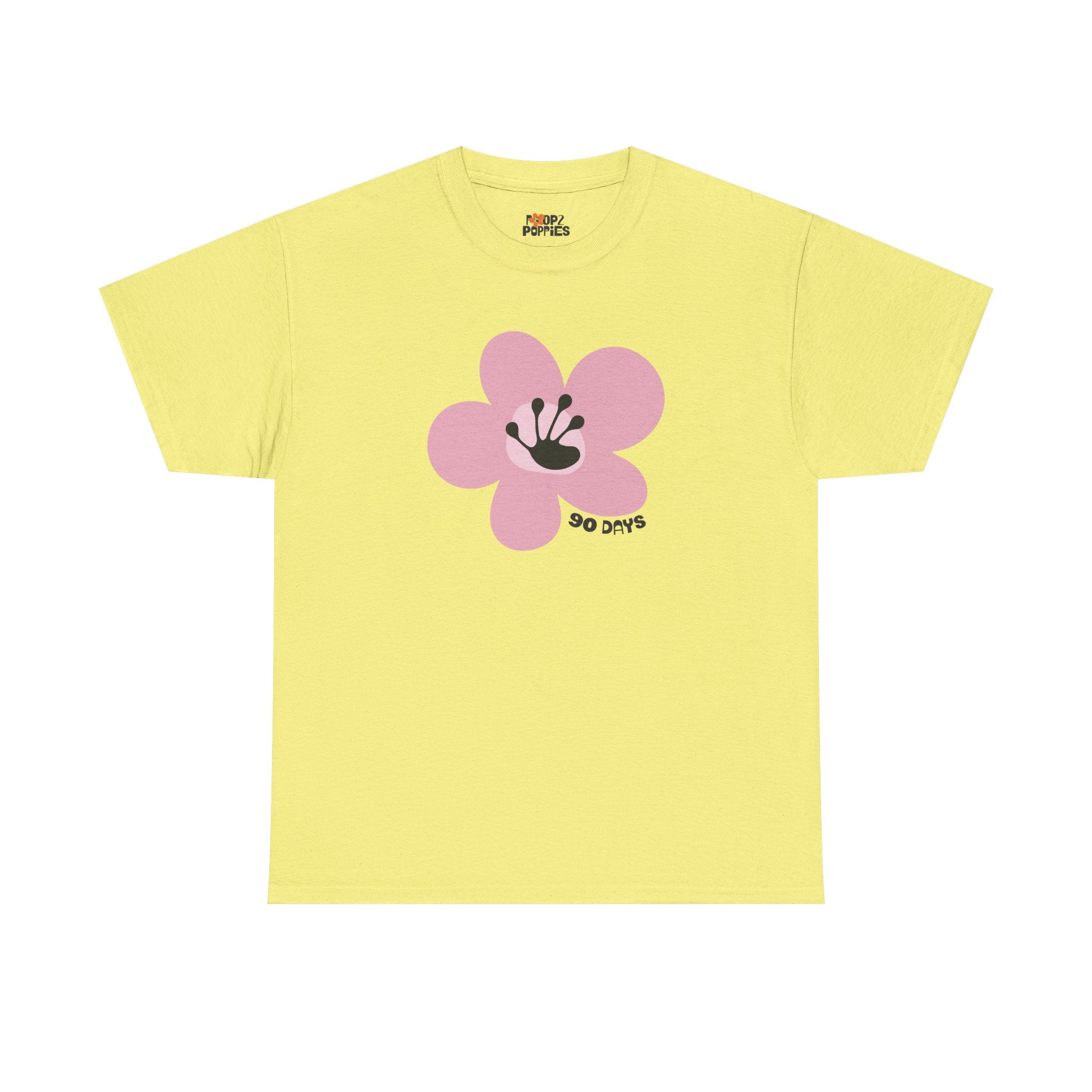 90 Day Milestone Unisex Flower T-Shirt | Recovery Gift | Poop2Poppies™