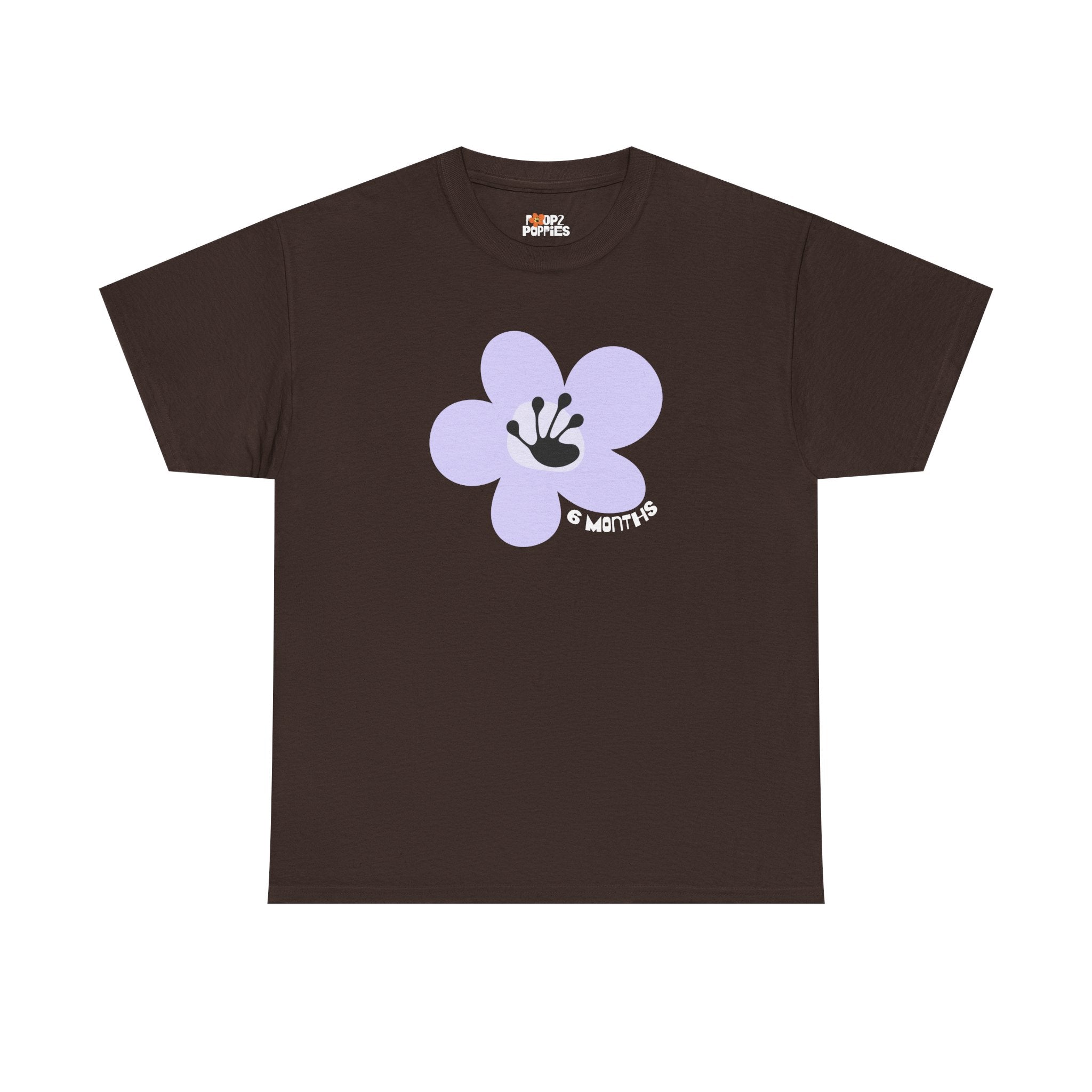 6 Month Milestone Unisex Flower T-Shirt | Recovery Gift | Poop2Poppies™