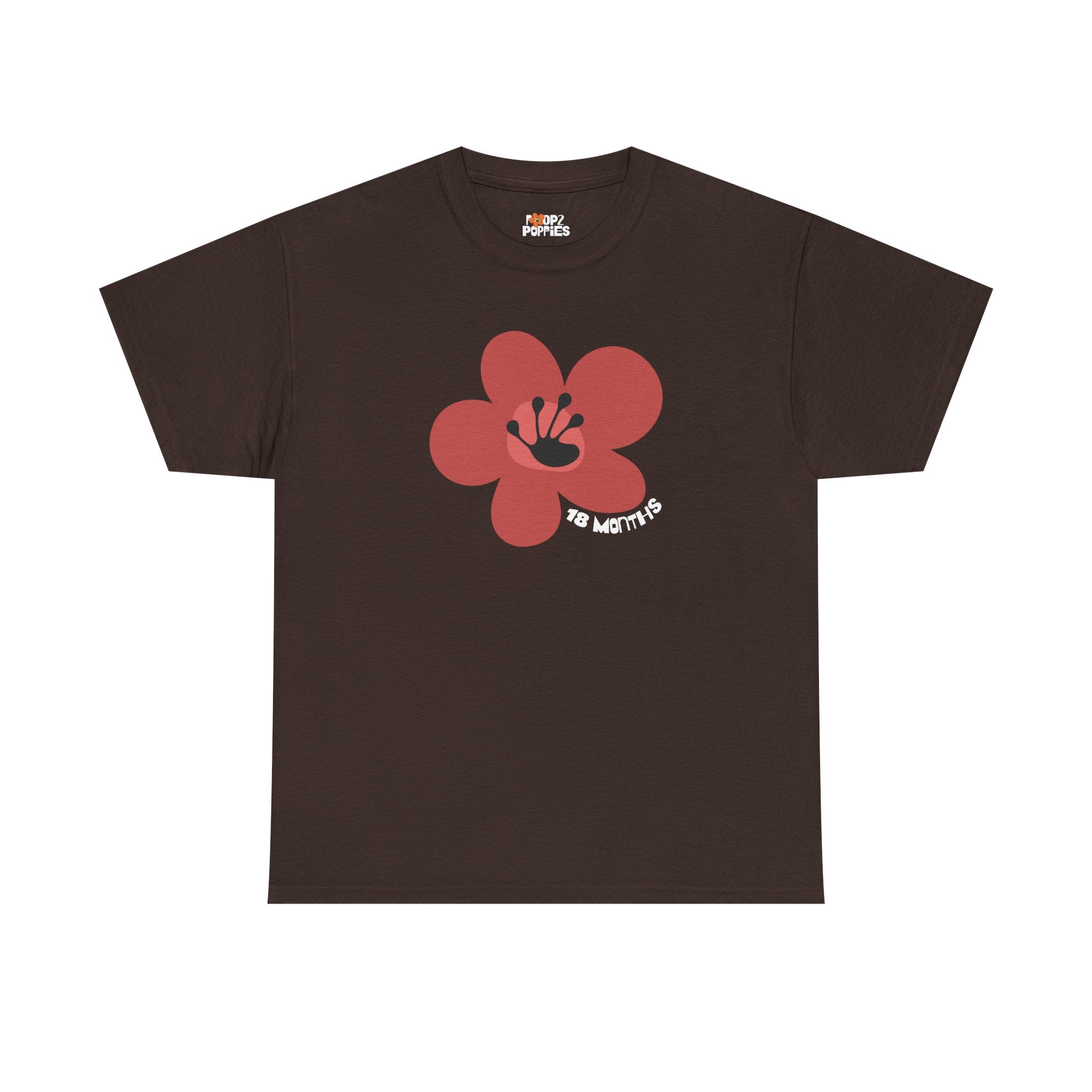 18 Month Milestone Unisex Flower T-Shirt | Recovery Gift | Poop2Poppies™