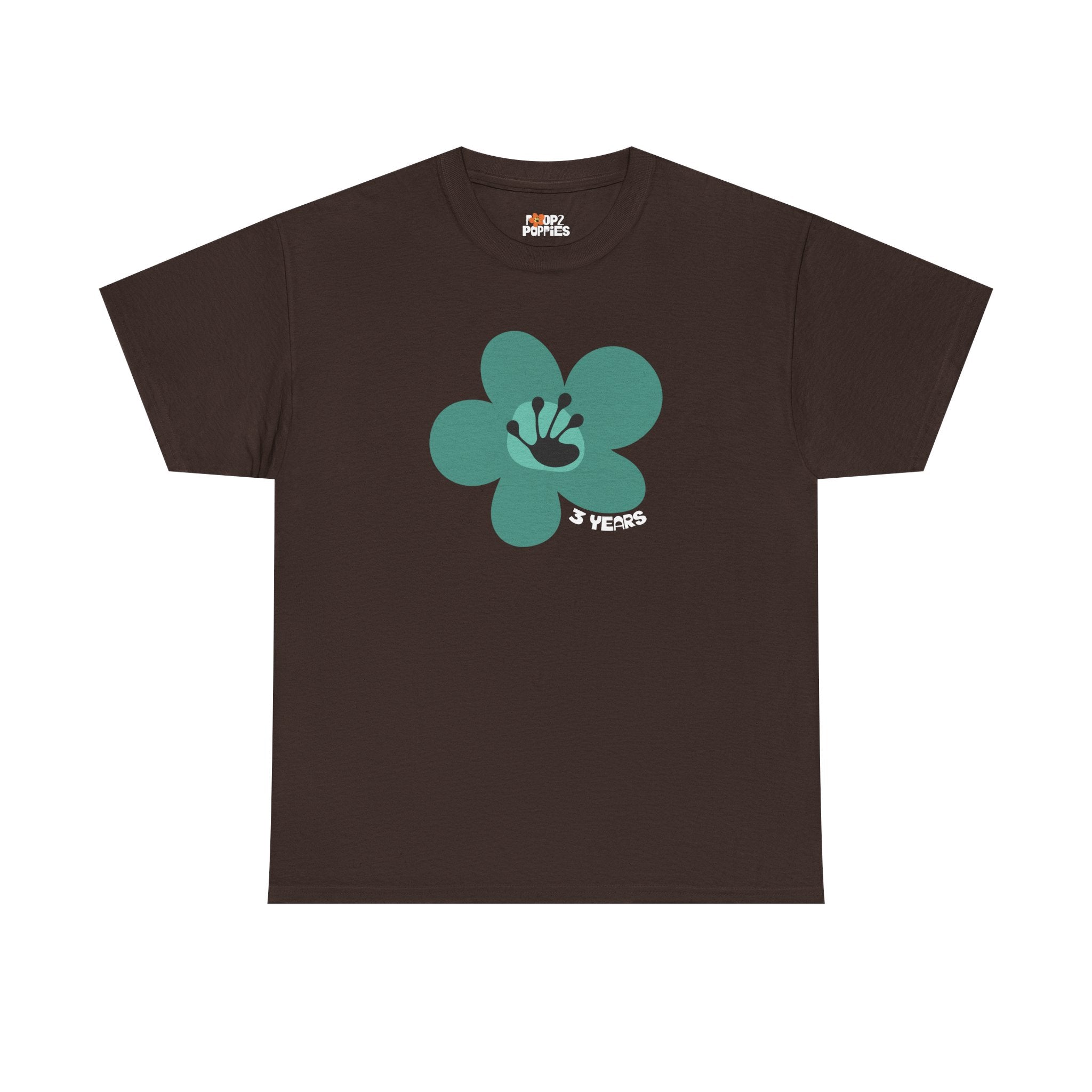 3 Year Milestone Unisex Flower T-Shirt | Recovery Gift | Poop2Poppies™