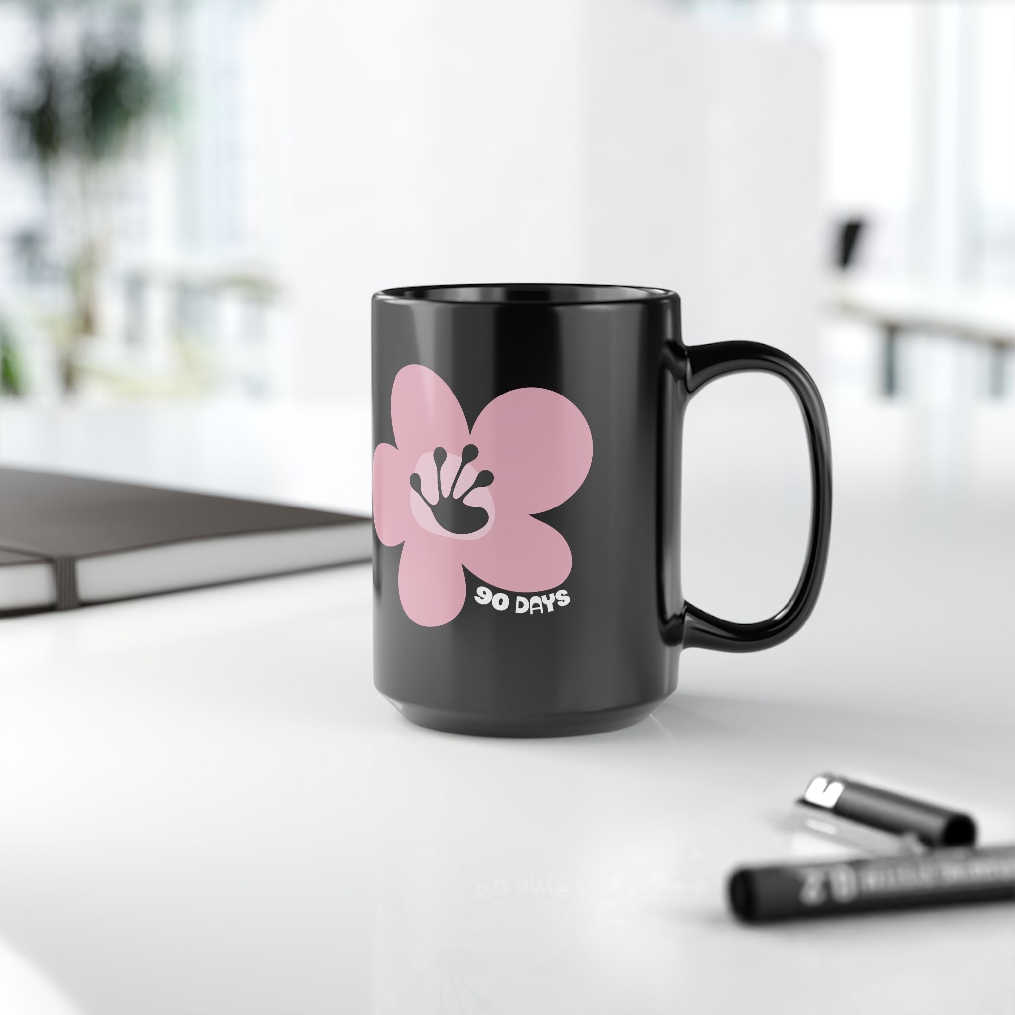 90 Day Milestone Recovery Mug | 15oz Ceramic Coffee Mug | Poop2Poppies™
