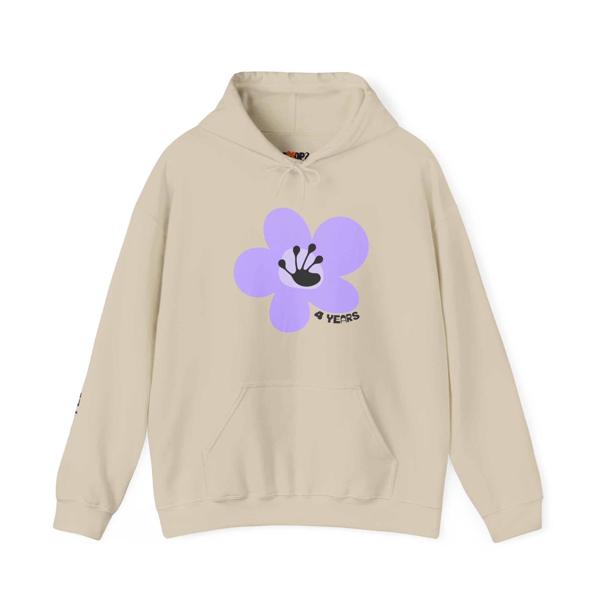 4 Year Milestone Unisex Flower Hoodie | Recovery Gift | Poop2Poppies™