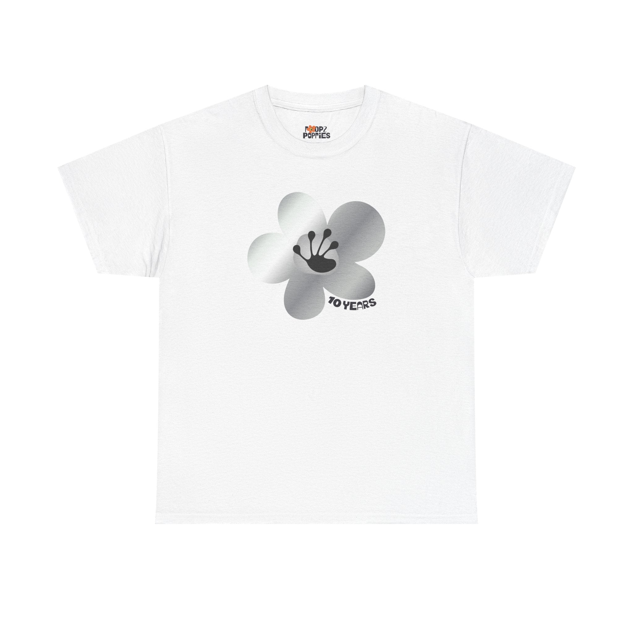 10 Year Milestone Unisex Flower T-Shirt | Recovery Gift | Poop2Poppies™