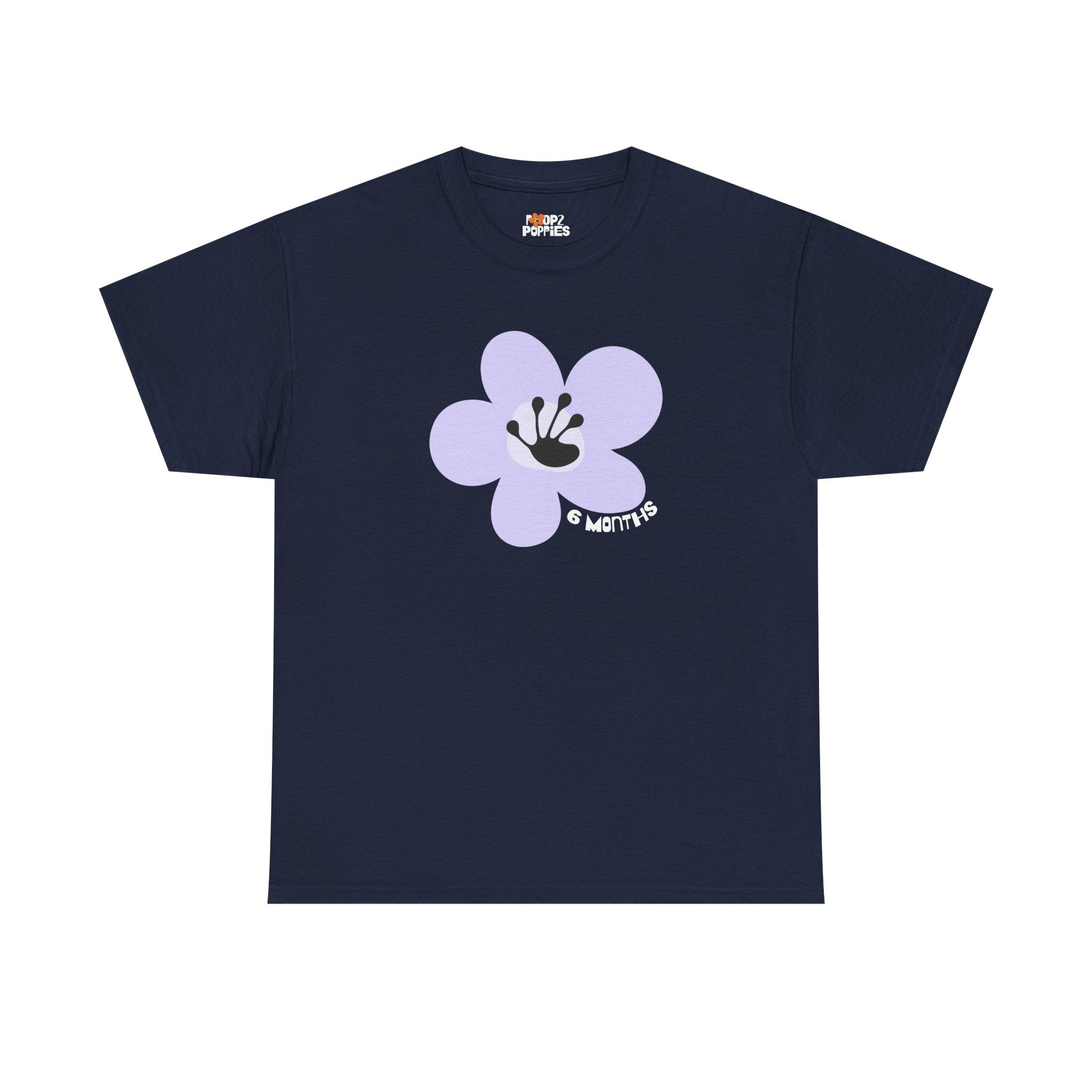 6 Month Milestone Unisex Flower T-Shirt | Recovery Gift | Poop2Poppies™