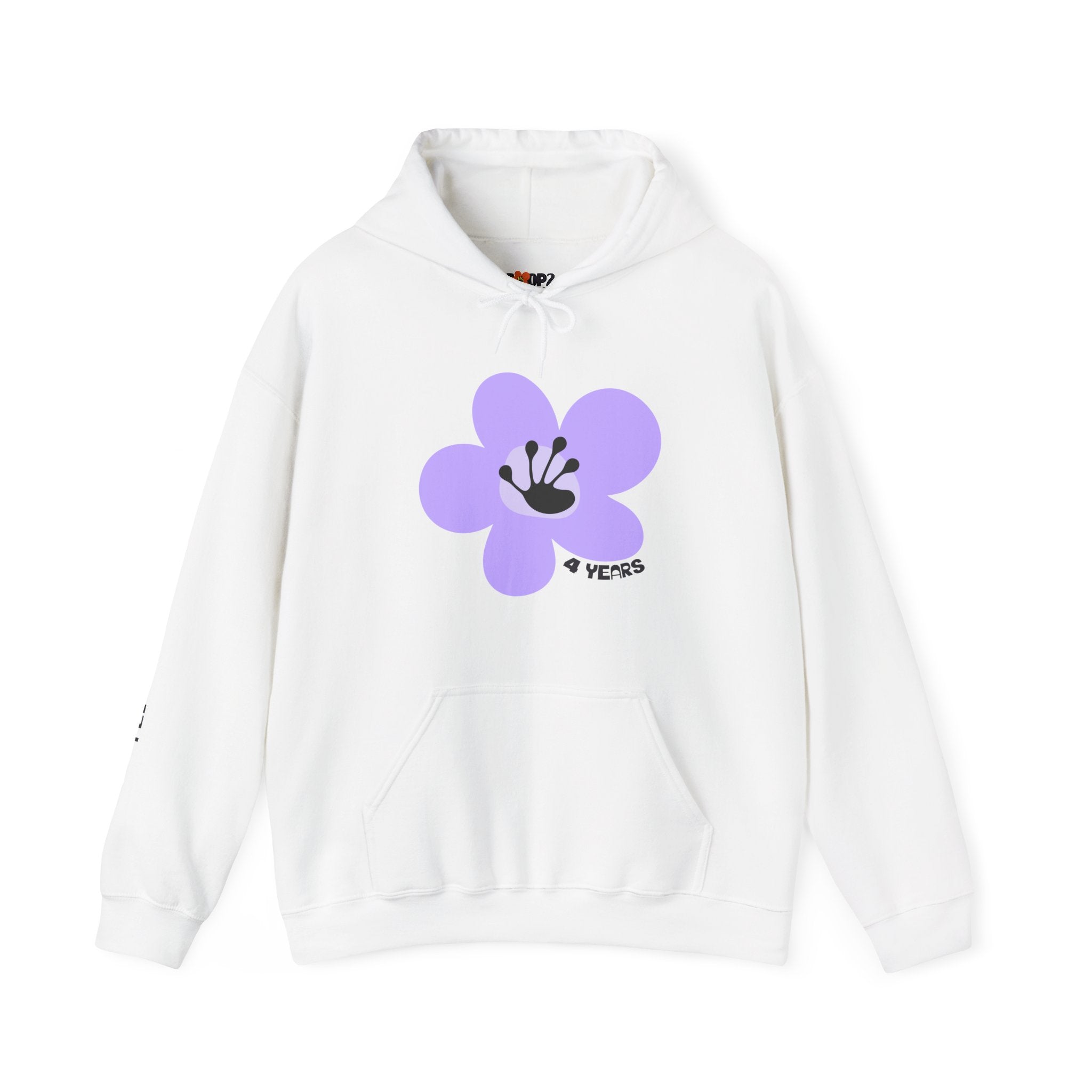 4 Year Milestone Unisex Flower Hoodie | Recovery Gift | Poop2Poppies™