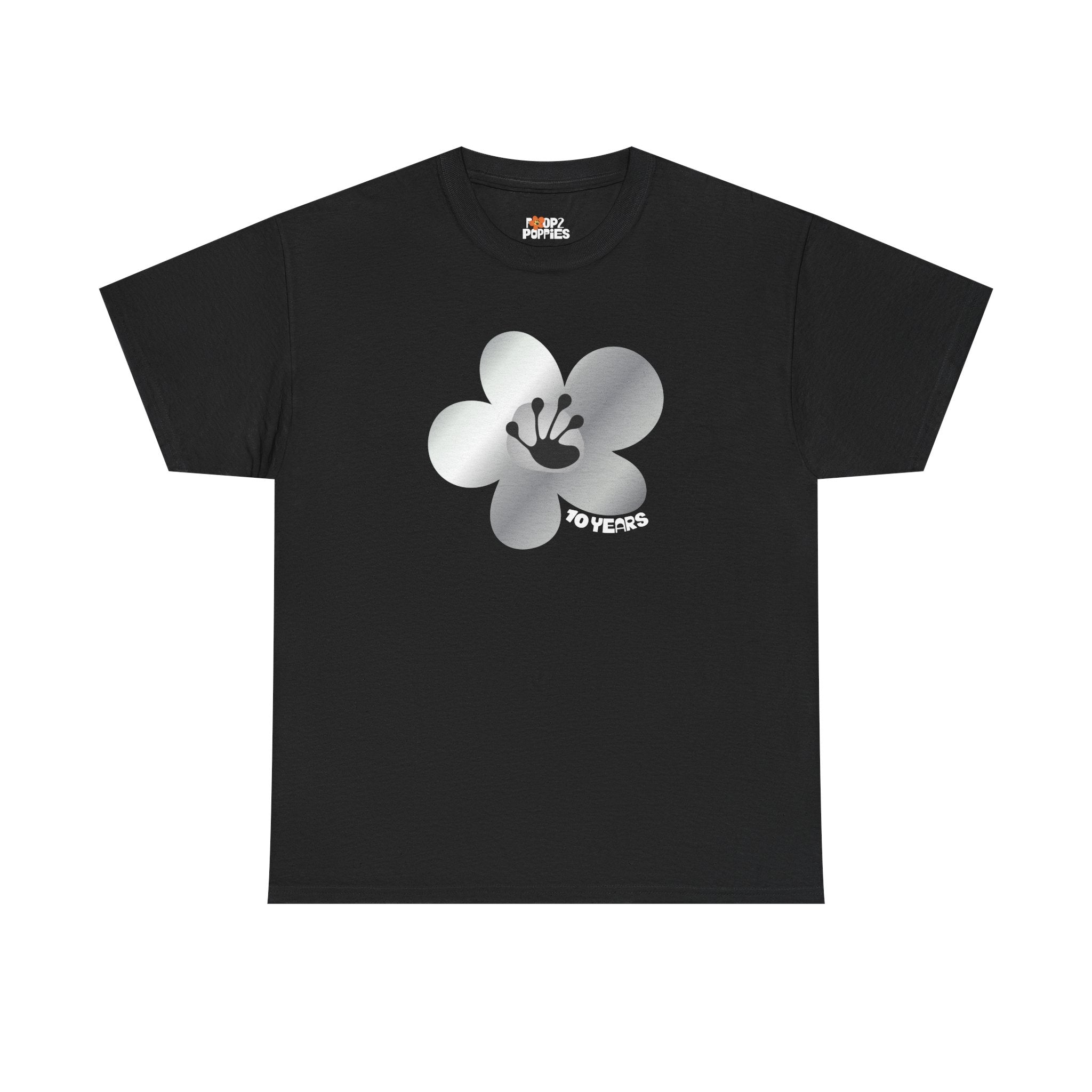 10 Year Milestone Unisex Flower T-Shirt | Recovery Gift | Poop2Poppies™