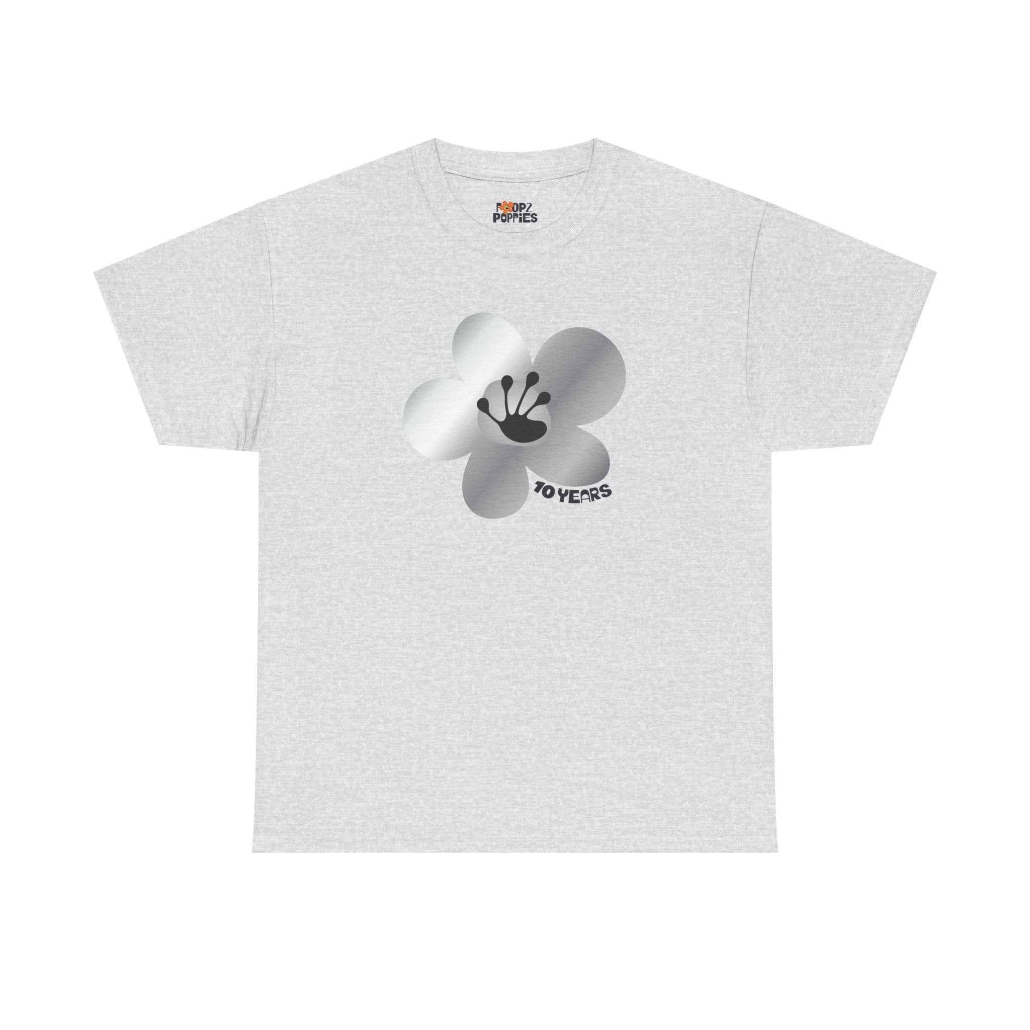 10 Year Milestone Unisex Flower T-Shirt | Recovery Gift | Poop2Poppies™