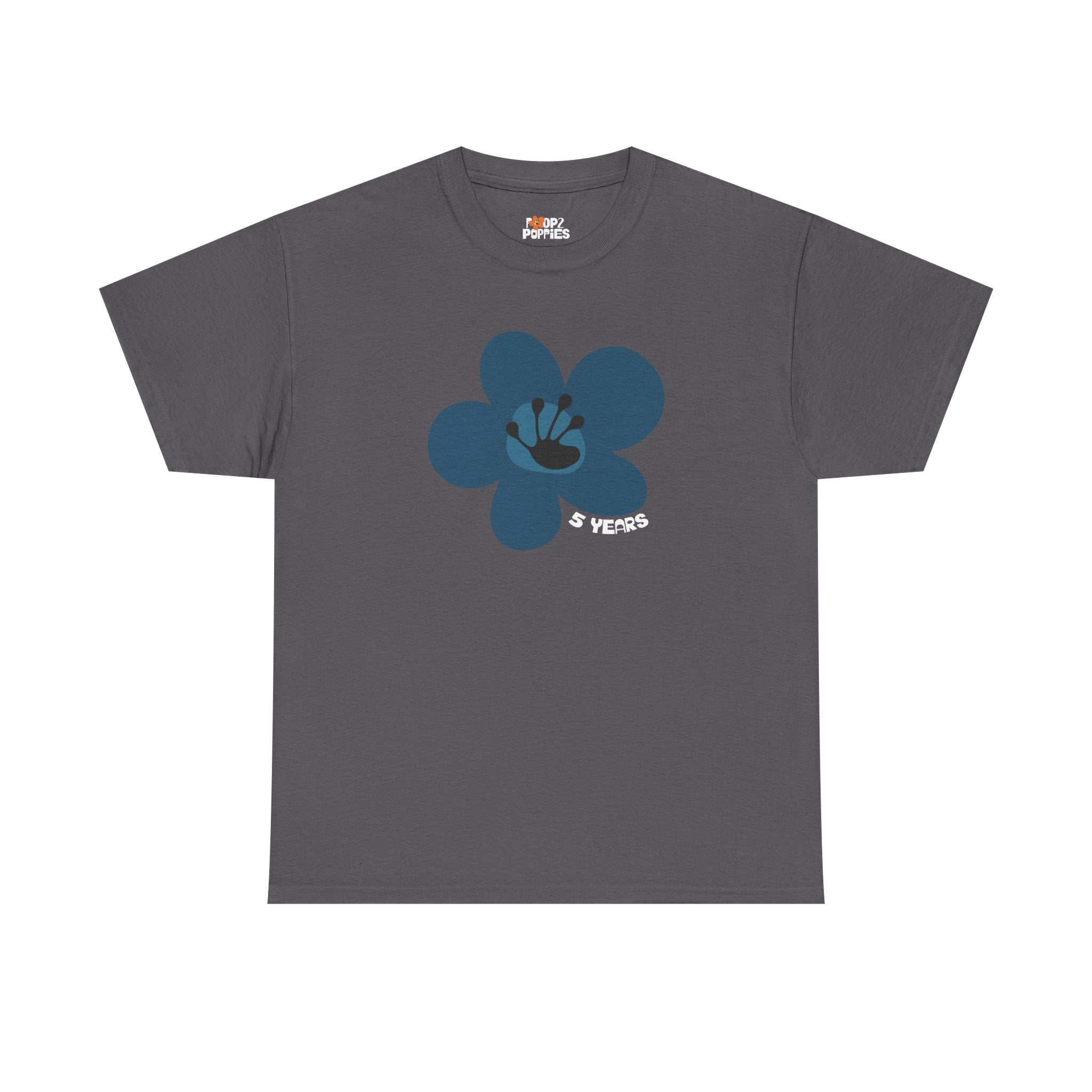 5 Year Milestone Unisex Flower T-Shirt | Recovery Gift | Poop2Poppies™