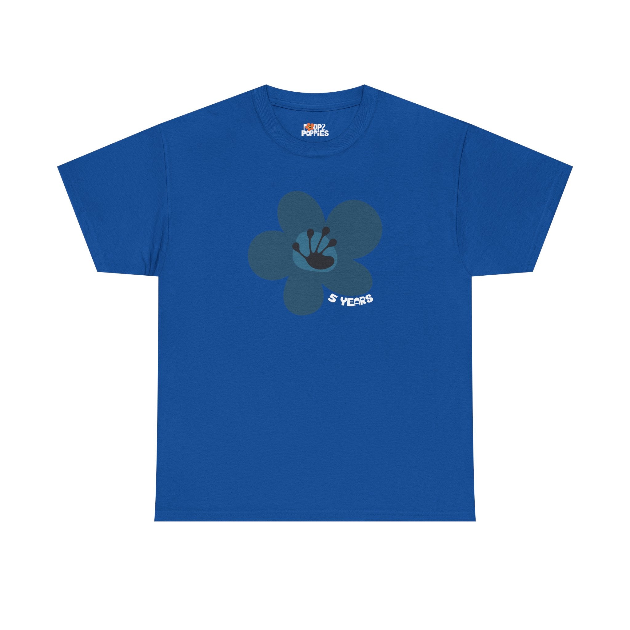 5 Year Milestone Unisex Flower T-Shirt | Recovery Gift | Poop2Poppies™