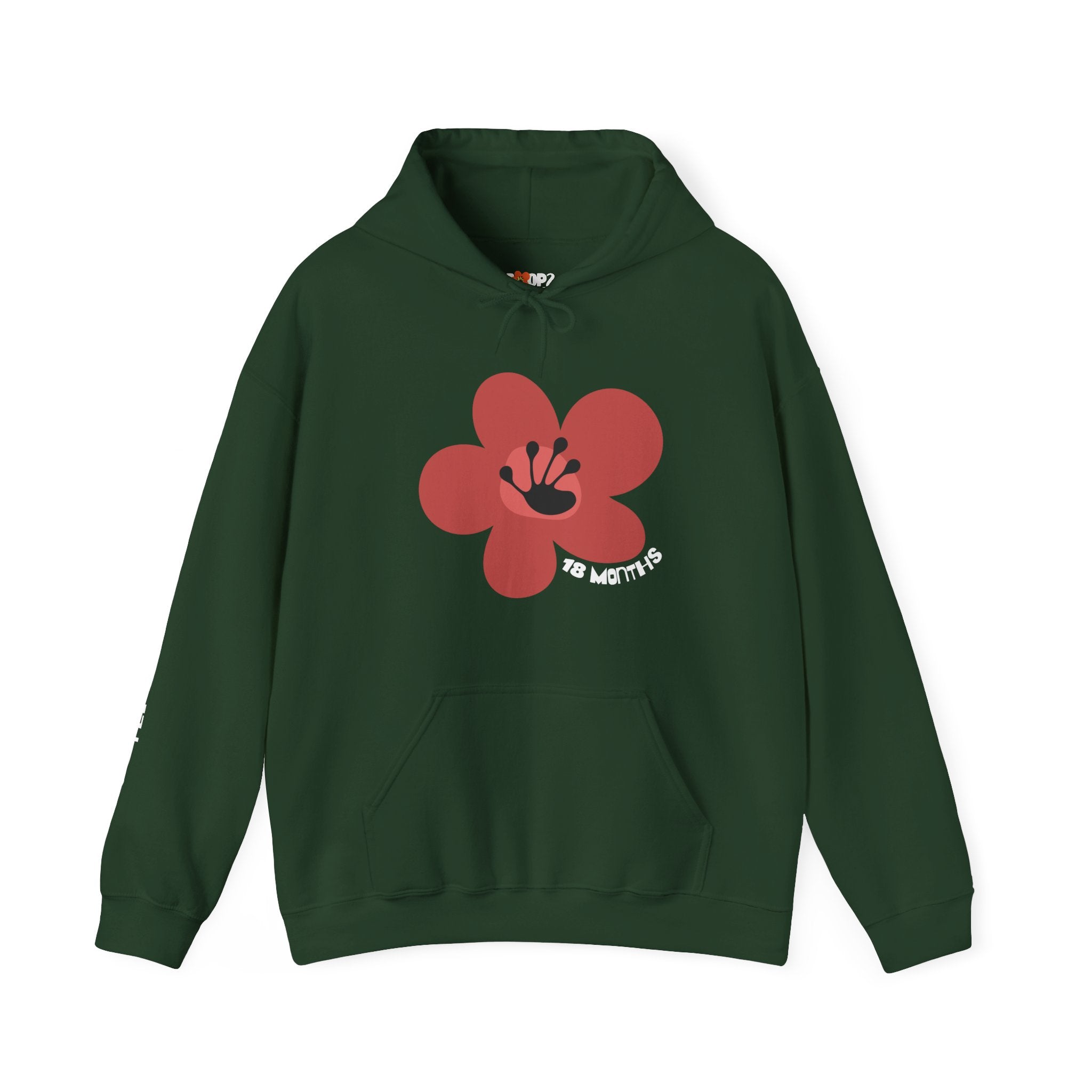 18 Month Milestone Unisex Flower Hoodie | Recovery Gift | Poop2Poppies™