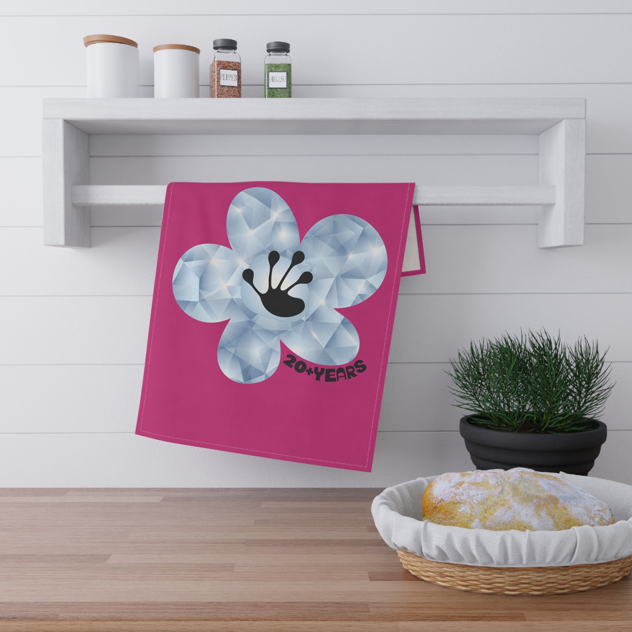 20+ Year Milestone Heliconia Tea Towel