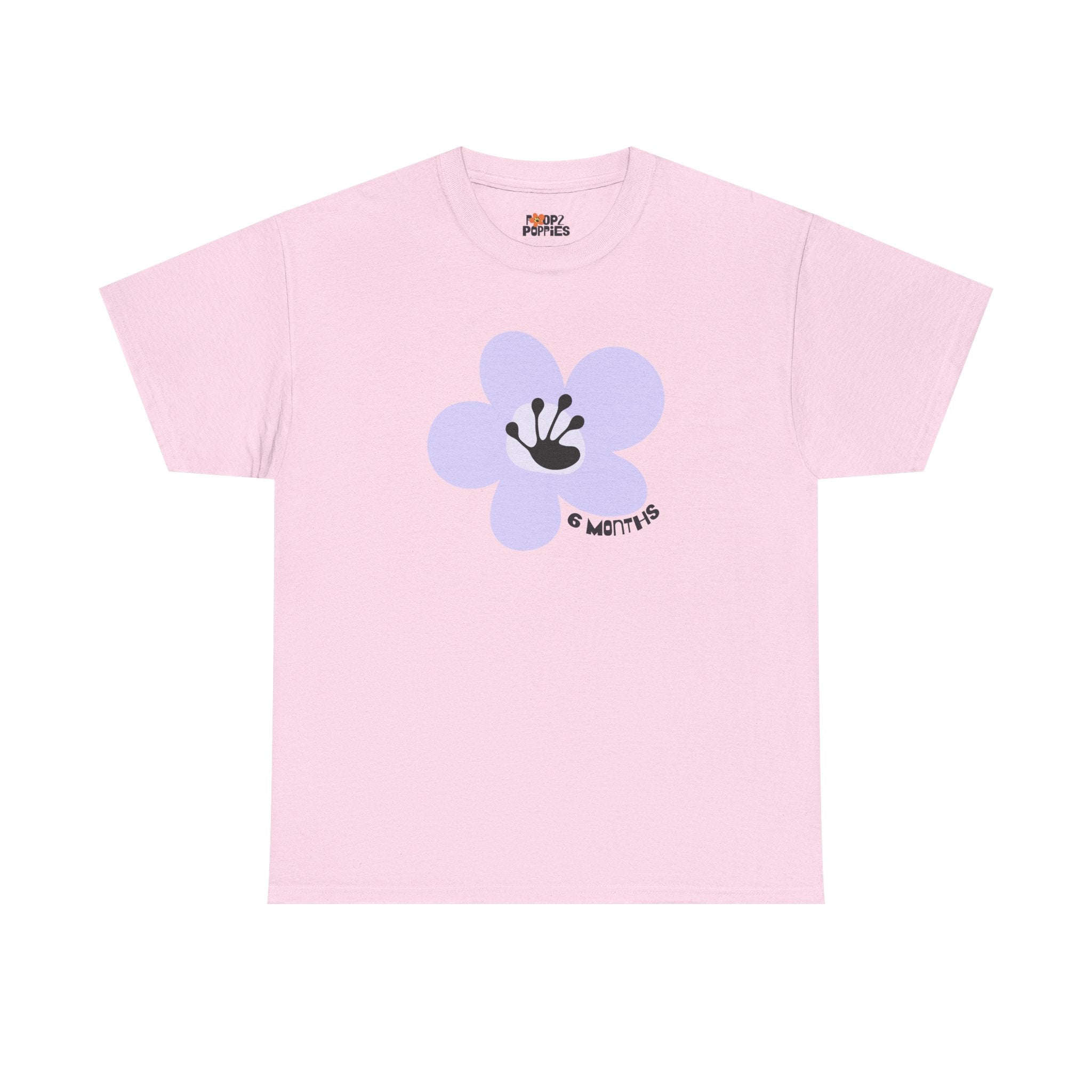 6 Month Milestone Unisex Flower T-Shirt | Recovery Gift | Poop2Poppies™