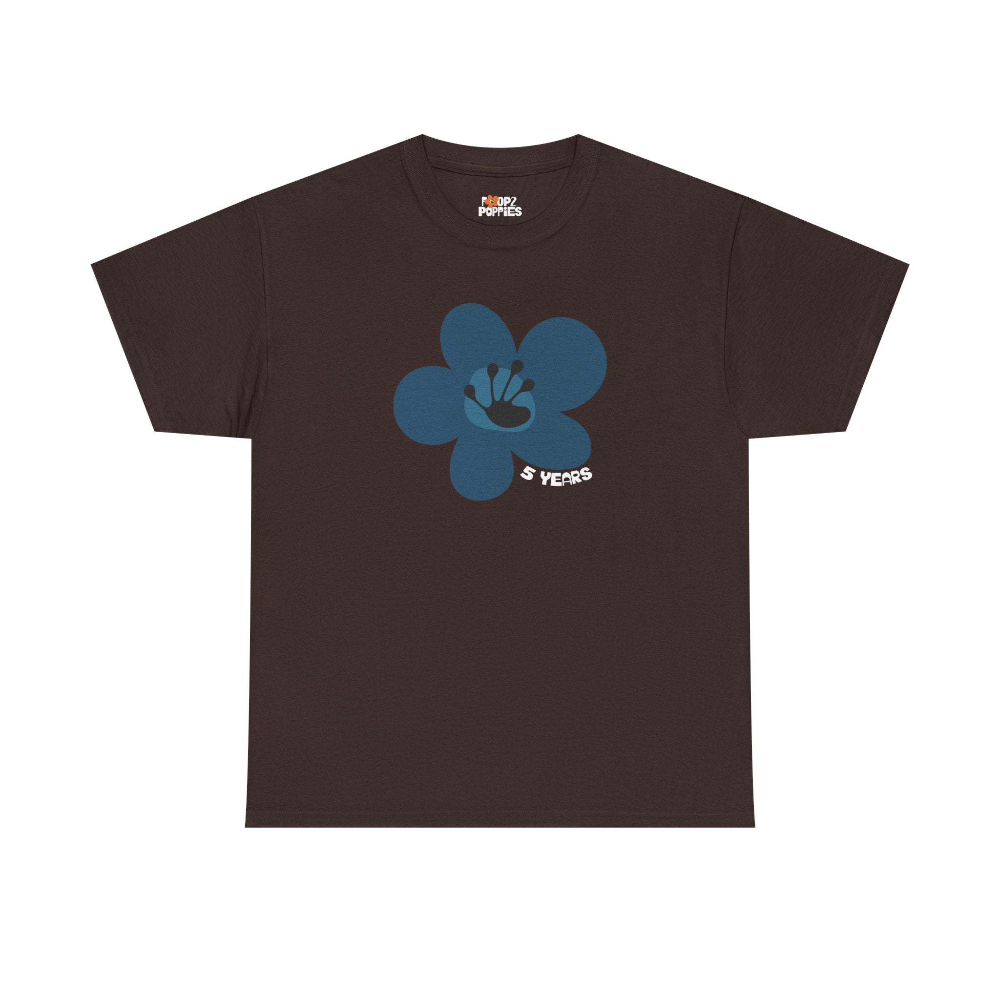 5 Year Milestone Unisex Flower T-Shirt | Recovery Gift | Poop2Poppies™