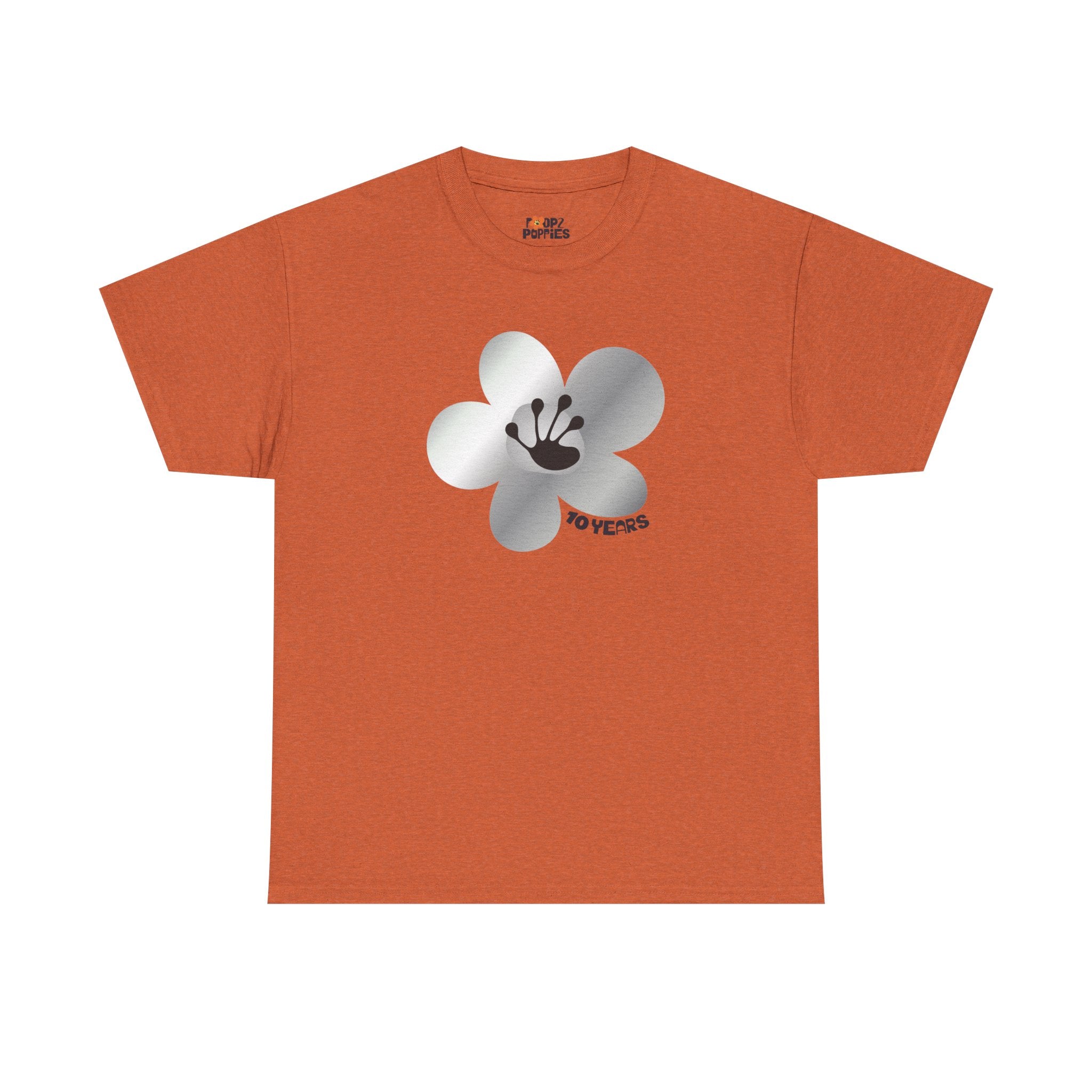 10 Year Milestone Unisex Flower T-Shirt | Recovery Gift | Poop2Poppies™